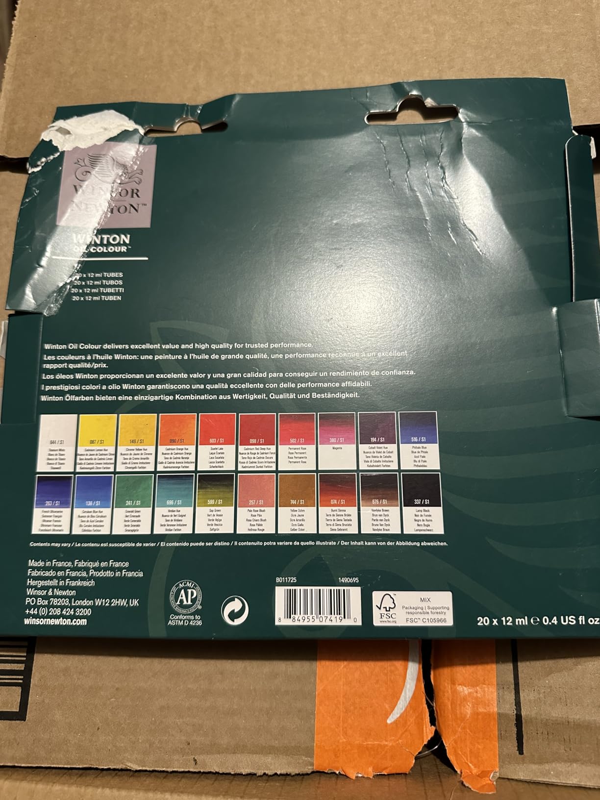 Winsor & Newton Winton Oil Color Paint Set, 20 x 12ml (0.4-oz) Tubes customer photo 1