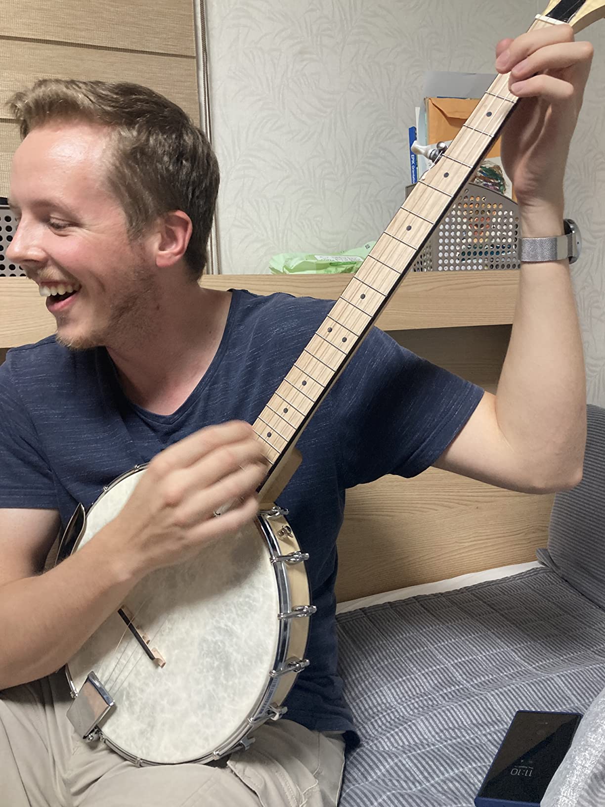 AKLOT 5 String Banjos Full Size Open Back Banjo Adjustable Maple Body Remo Head with 2 Tuning Wrench, 4 Picks, Strings, Tuner, Strap Ruler, Cleaning Cloth, Gig Bag for New Beginner Professional customer photo 1