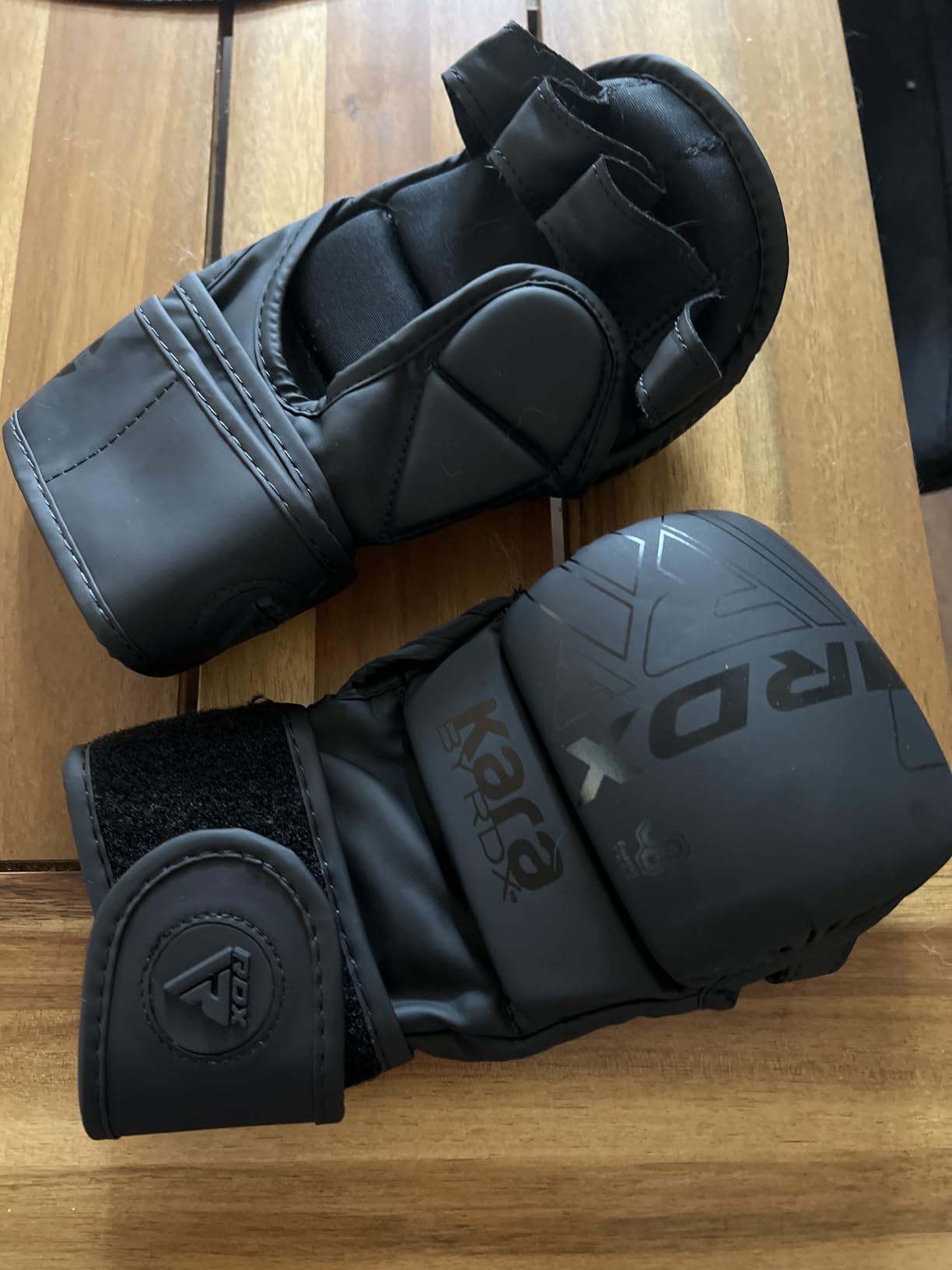 RDX MMA Gloves Sparring Grappling, Hybrid Open Palm Martial Arts Mitts Men Women, Maya Hide Leather Wrist Support, Cage Fighting Combat Sports Boxing Glove Training, Muay Thai, Punching Bag Kickboxing customer photo 2