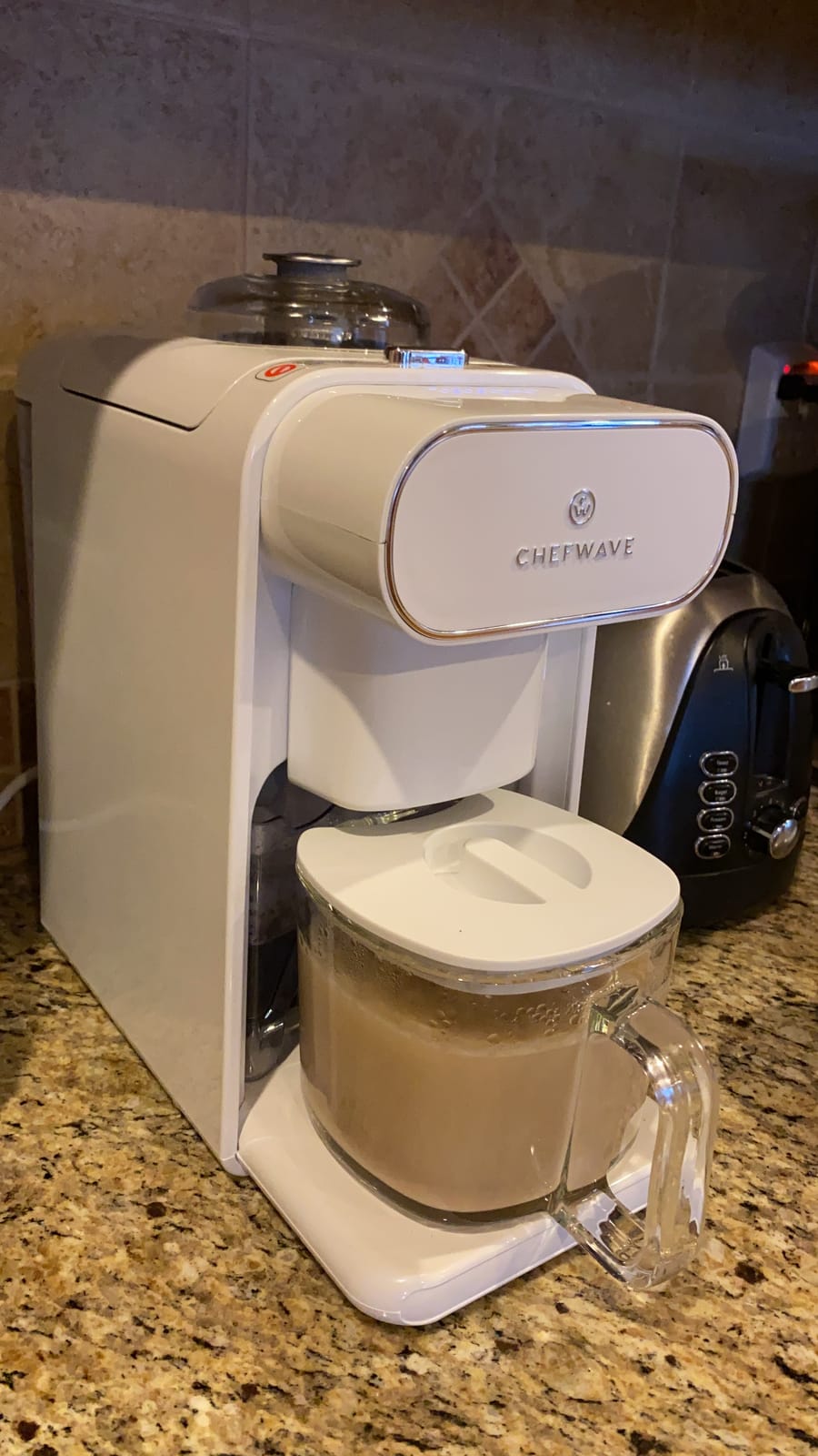ChefWave Milkmade 6-in-1 Plant-Based Milk Maker (White) | No soaking required, auto-clean function, delay start, glass pitcher included, 10 oz and 20 oz batches customer photo 2