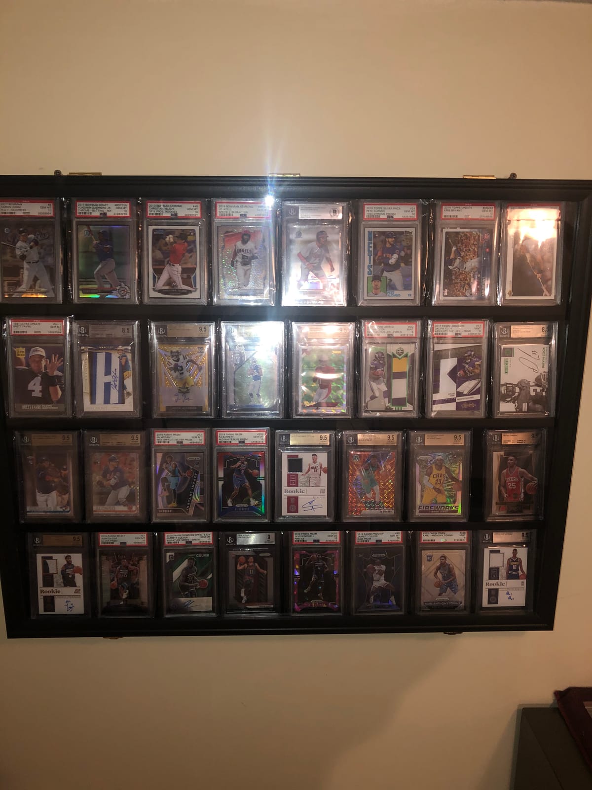 KCRasan 36 Graded Sports Card Display Case - Card Display Case Lockable | Baseball Card Display Case Lockable, Wall Display Frame for Basketball Hockey Trading Cards with UV Protection Acrylic customer photo 2