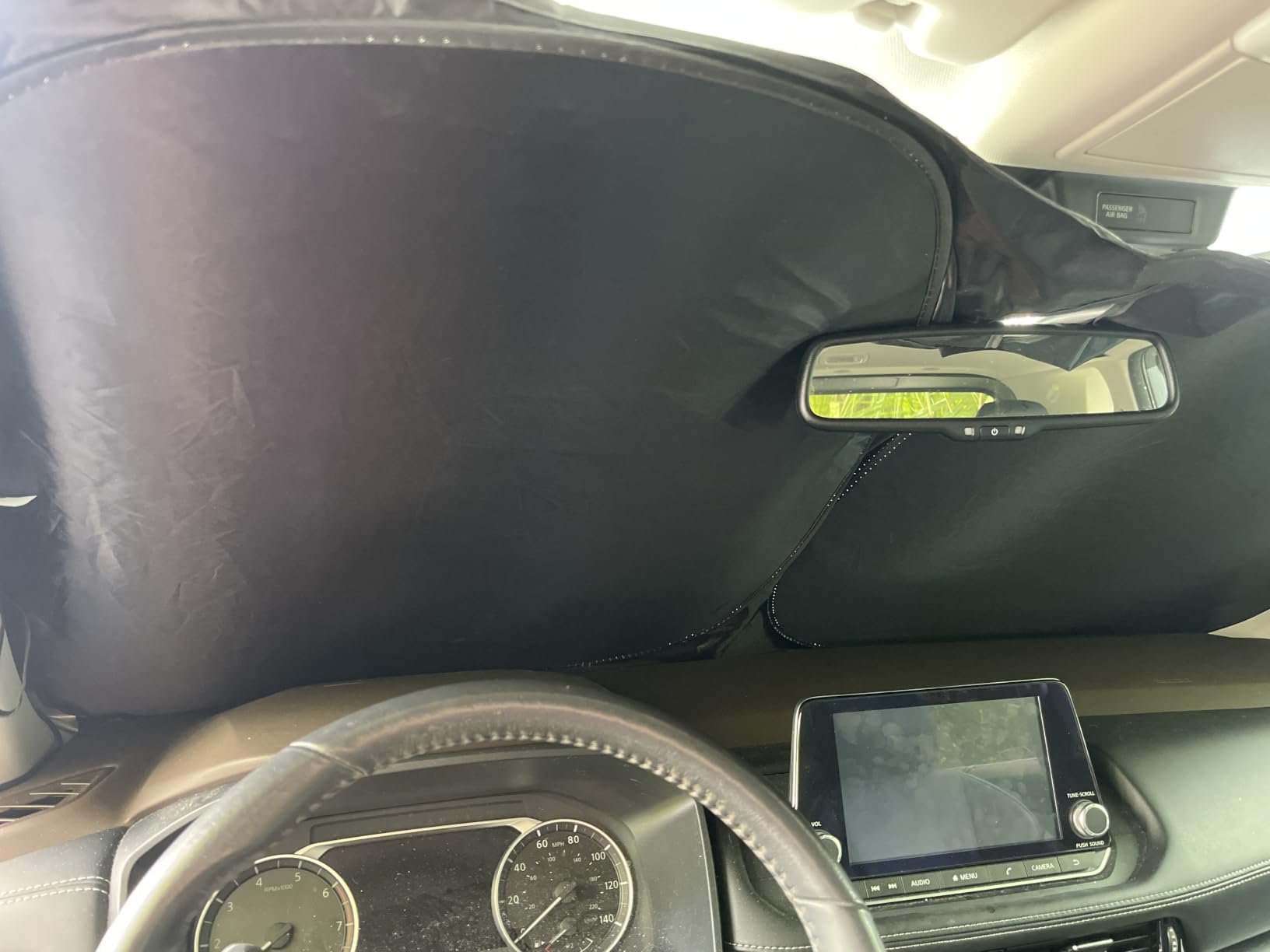 EcoNour Windshield Sun Shade Compatible with Tesla Model 3 & Model Y customer photo 2