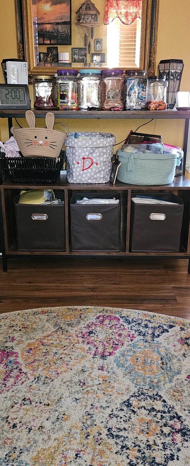 Yunkeeeper Storage Bins Cubes, Fabric Cube Organizer with Handle, Foldable Cube Bins for Cloth or Accessary Storage, 11x11x11, Set of 3, (Gray) customer photo 2