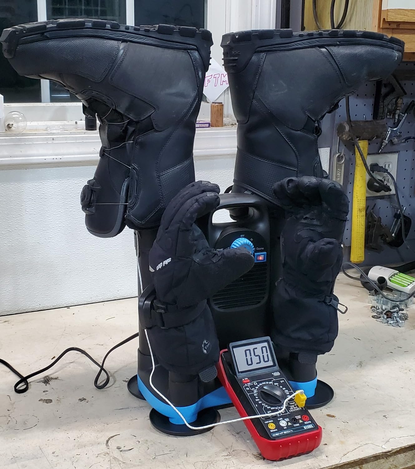 Upgraded Boot Dryer for Work Boots with Ozone Deodorizer - Fast Drying Compact Easy-to-Use Shoe Warmer Adjustable Tube Design - Fast Drying Shoes Dryers for Sneakers & Gloves, Ski Gears (2 Pair) customer photo 1