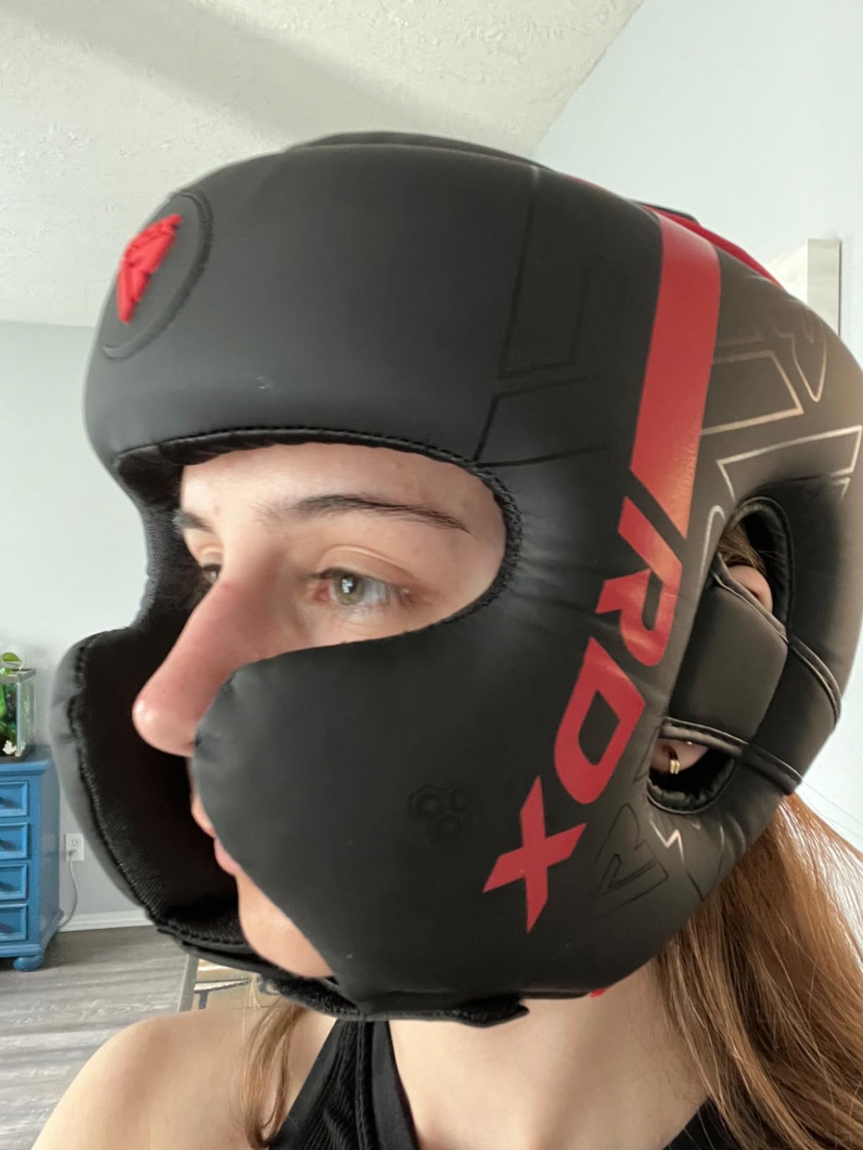RDX Boxing Headgear, MMA Training, Adjustable Padded Kara,Muay Thai Headgear, Kickboxing, Sparring, Martial Arts, Karate, Taekwondo Helmet customer photo 2