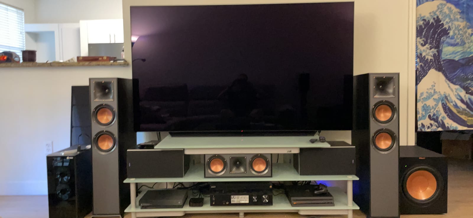 Klipsch Reference 5.1 Dolby Atmos Home Theater System with R-625FA Floorstanding Speakers, R-52C Center, R-41M Surrounds & R-12SW 12