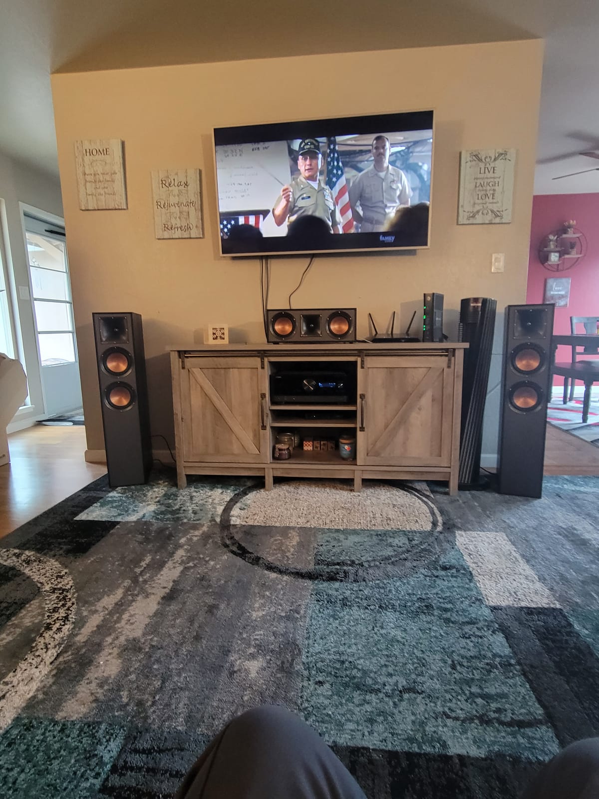 Klipsch Reference 5.1 Dolby Atmos Home Theater System with R-625FA Floorstanding Speakers, R-52C Center, R-41M Surrounds & R-12SW 12