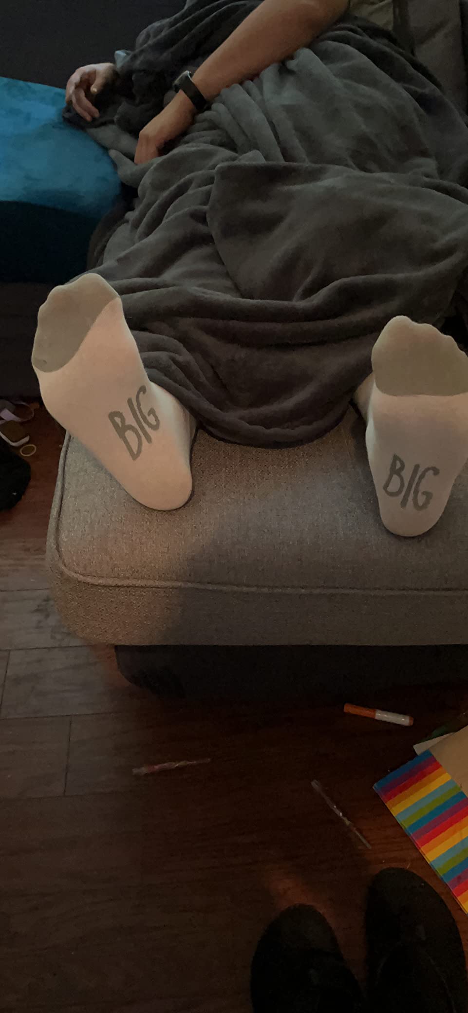 Pearhead Dad And Baby Matching Pizza Sock Set | Parent And Baby Socks, New Dad Gift, Baby Keepsake customer photo 1