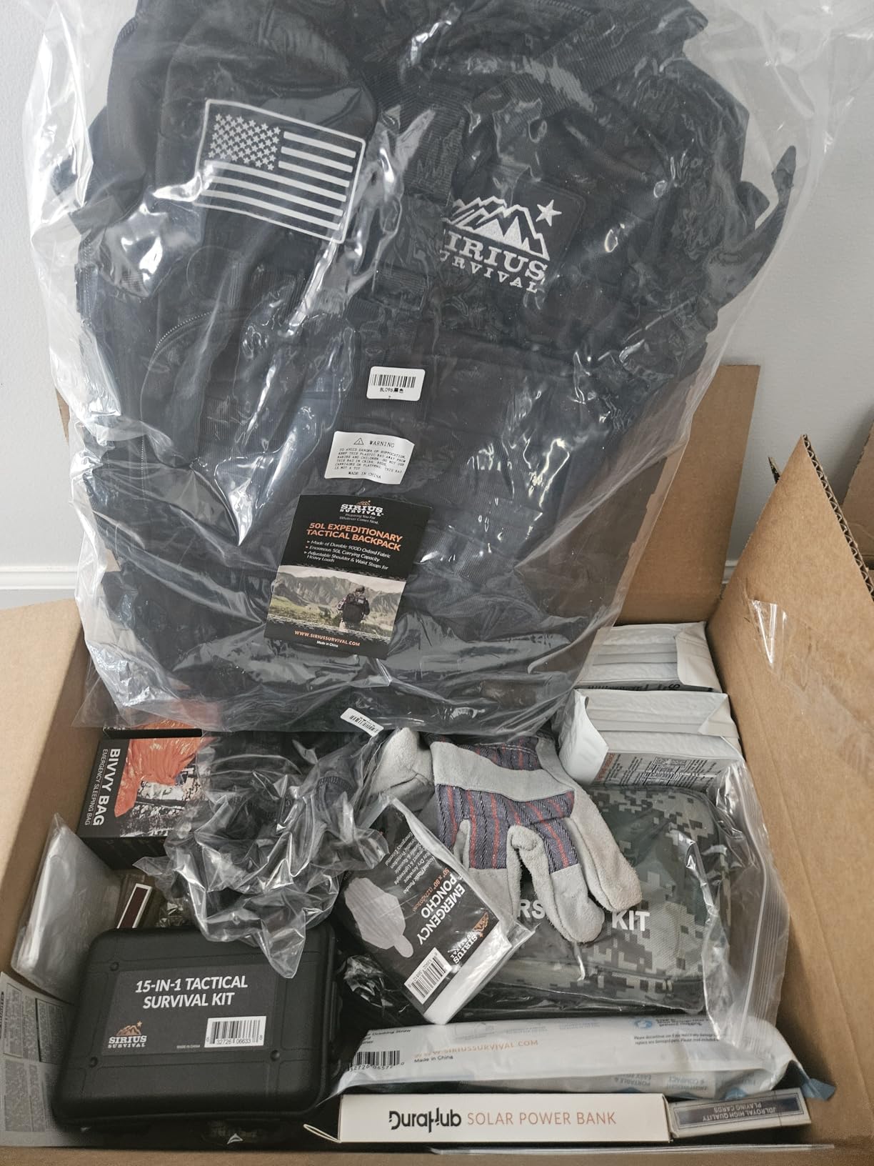 Sirius: Pre-Packed Bug Out Bag - 72 Hour Kit for 2 People - Bugout Backpack Survival Kit - Premium 50L Go Bag Tactical Backpack - Essential Bug Out Gear - Upgraded Survival Backpack customer photo 1
