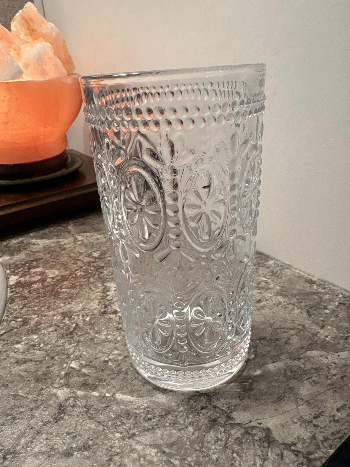 Bekith 6 Pack Romantic Drinking Glasses, 12 oz Highball Glasses, Thick Water Glasses, Tall Glass Cups for Beverages, Beer, Cocktail, Vintage Glassware Set for Dinner Parties, Bars, Restaurants customer photo 1