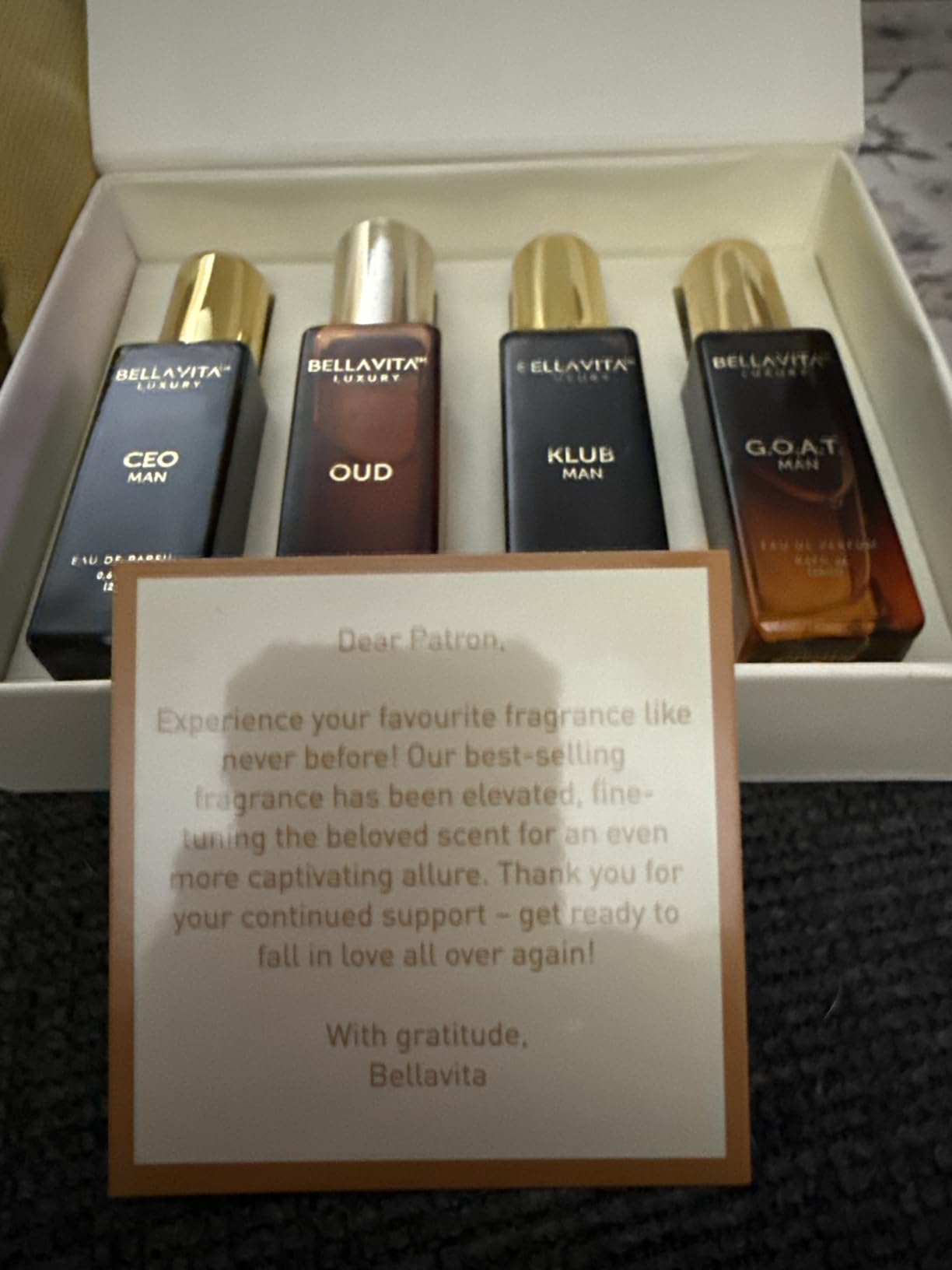 Bella Vita Organic Man Luxury Perfume Gift Set 4x20 ML for Men with Dominus, Oud, CEO, Impact Perfume|Woody, Citrusy Long Lasting EDP & EDC Fragrance Scent |80 ML customer photo 1
