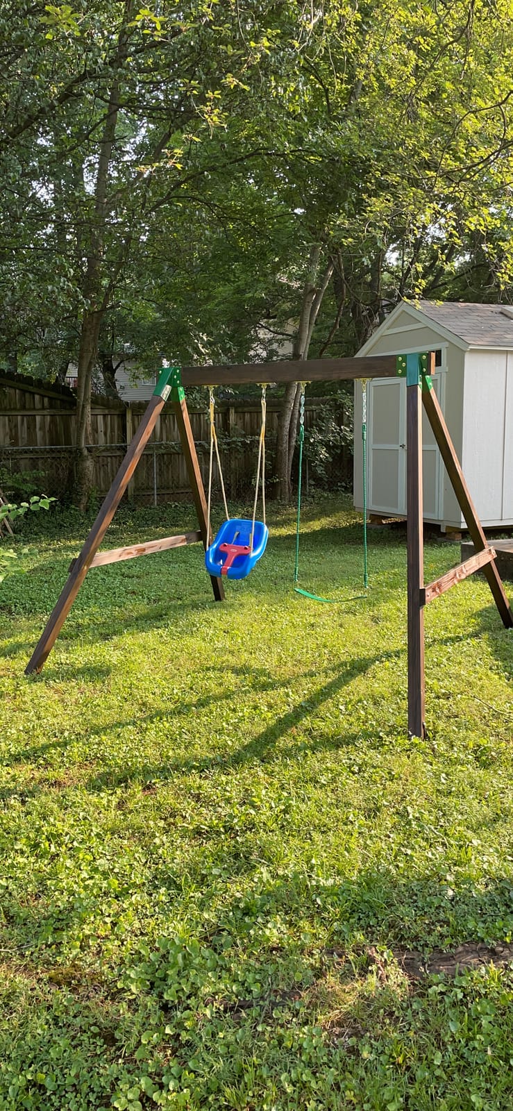 Backyard Discovery Durango Cedar Wood Swing Set Kit with Classic A-Frame, Two Belt Swings, Pinch-Free Ropes, Easy Assembly, Heavy-Duty, Lumber and Hardware Included, Outdoor Playset, Ages 3-10 customer photo 2