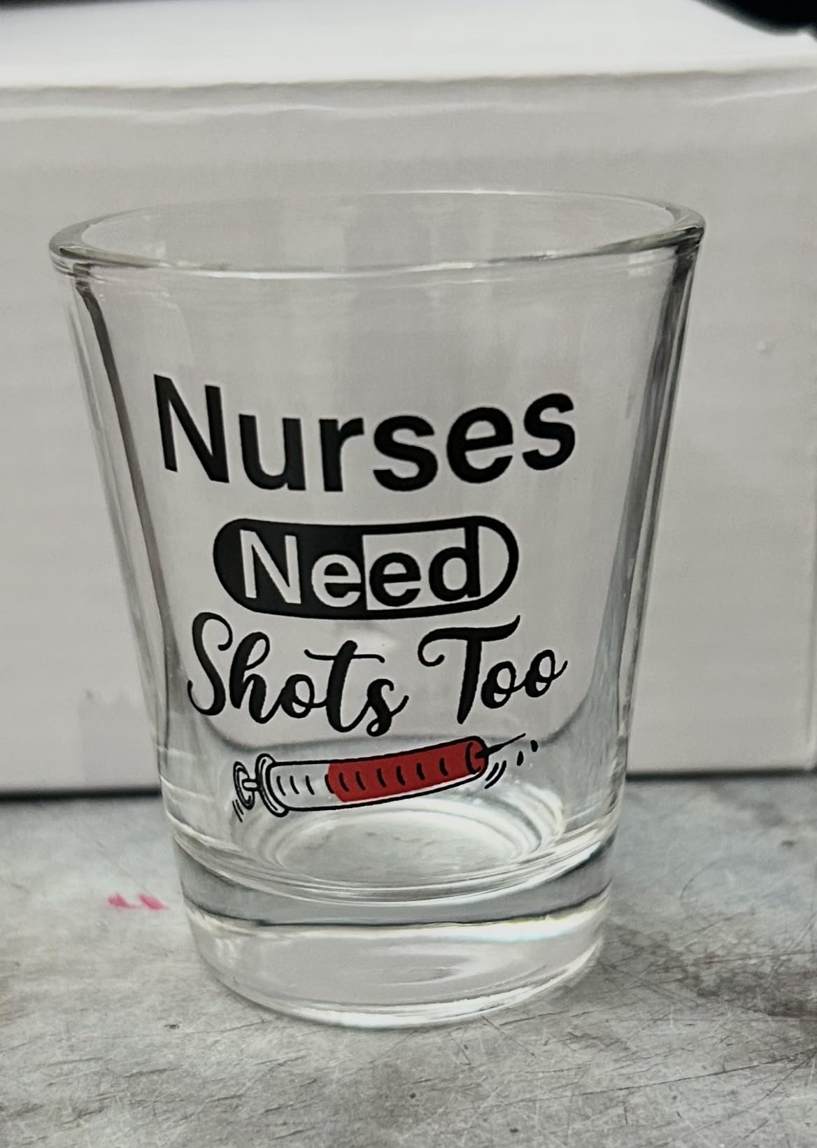 Patelai 2 Pcs Nurse Shot Glasses 2.36 X 1.97 Inch Nurse Theme 2 Oz | Funny Medical Gifts for Women, Humorous Shot Glass with Slogan, Nursing Graduation Party, Nurses Day Celebration customer photo 1