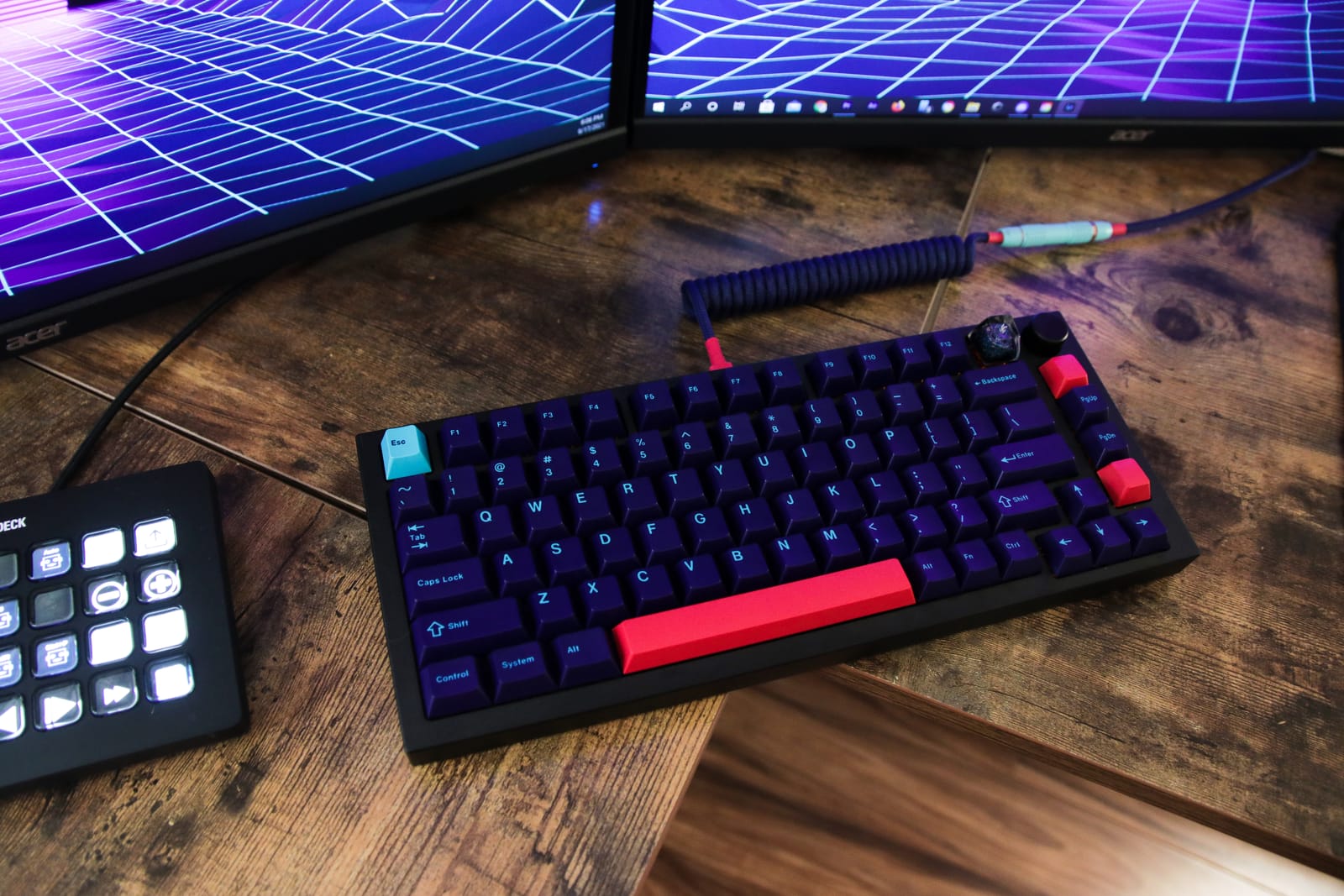 MiTo GMK Laser Custom Mechanical Keyboard Keycap Set - 120-keys, Doubleshot, Cherry Profile, for 60%, 65%, and TKL Layouts, etc. (Synthwave) customer photo 1