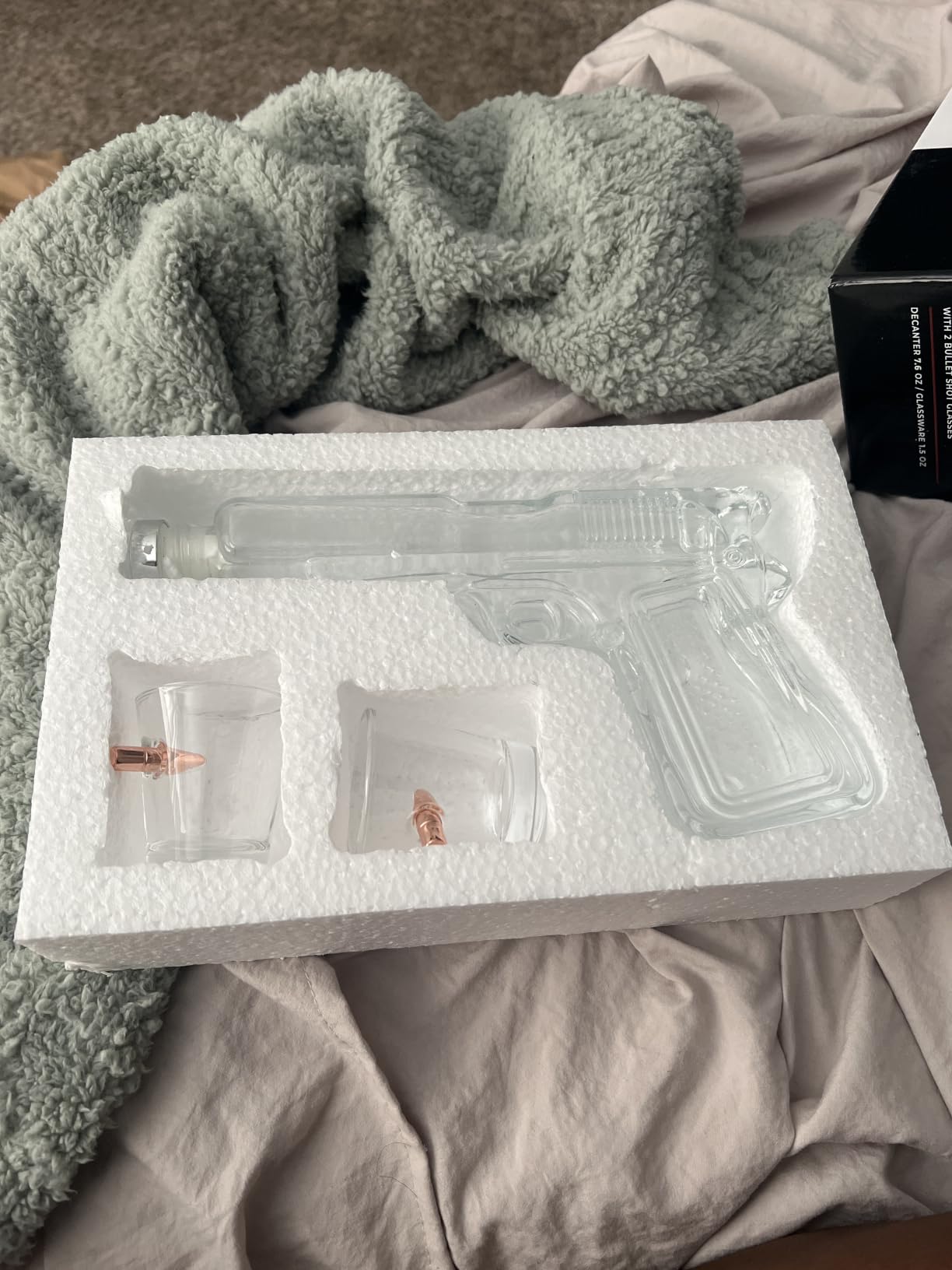 Whiskey Gun Decanter Set + 2 Bullet Glasses - Birthday Pistol Gifts for Men, Boyfriends Who Have Everything, Whiskey Gifts for Dad, Father, Husband, Boyfriend & Military Enthusiasts, Liquor Dispenser customer photo 1