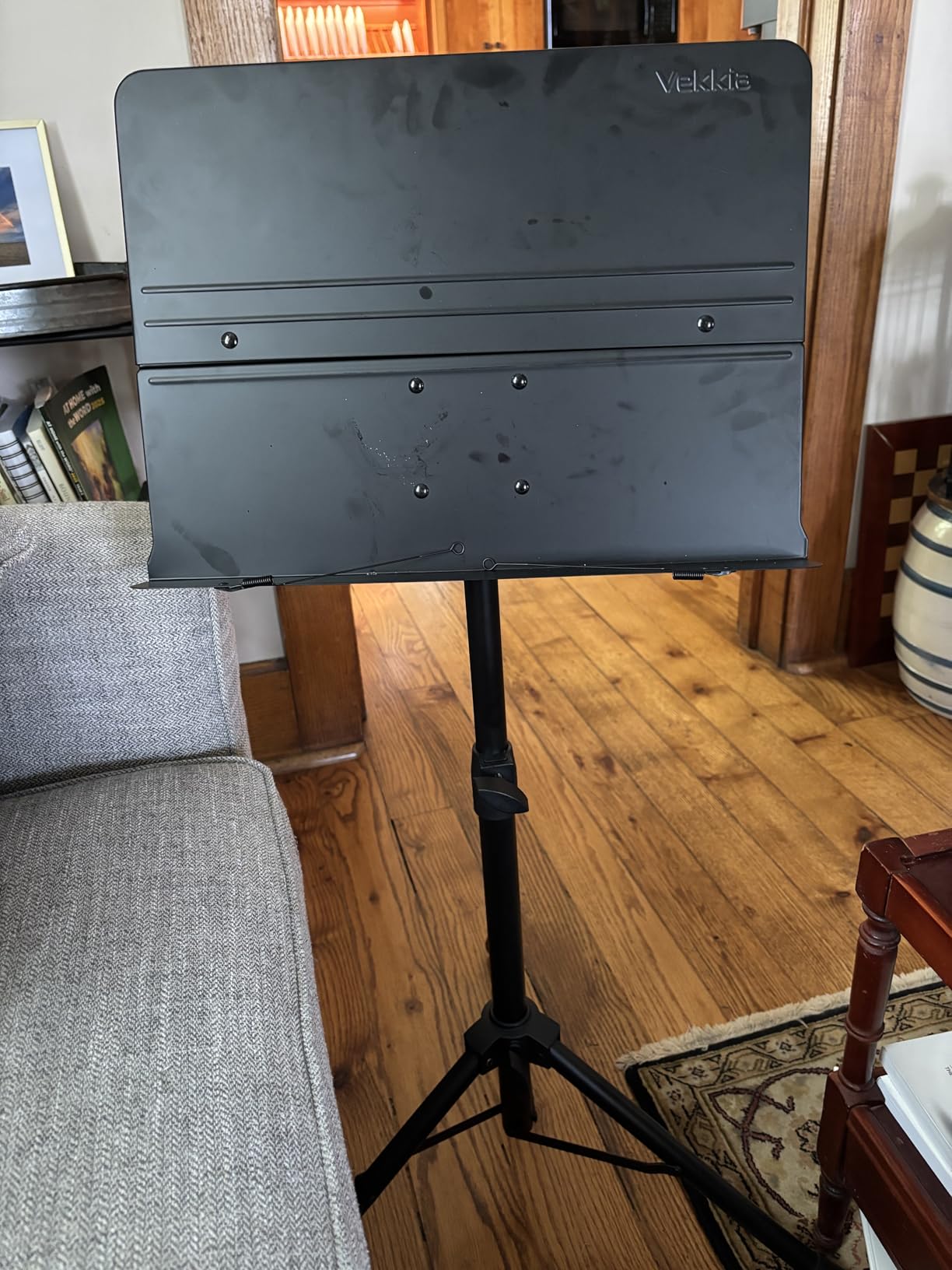 Vekkia Professional Portable Sheet Music Stand | Folding Adjustable Holder/with Carrying Bag/Sturdy for Instrumental Performance, Band & Travel customer photo 2