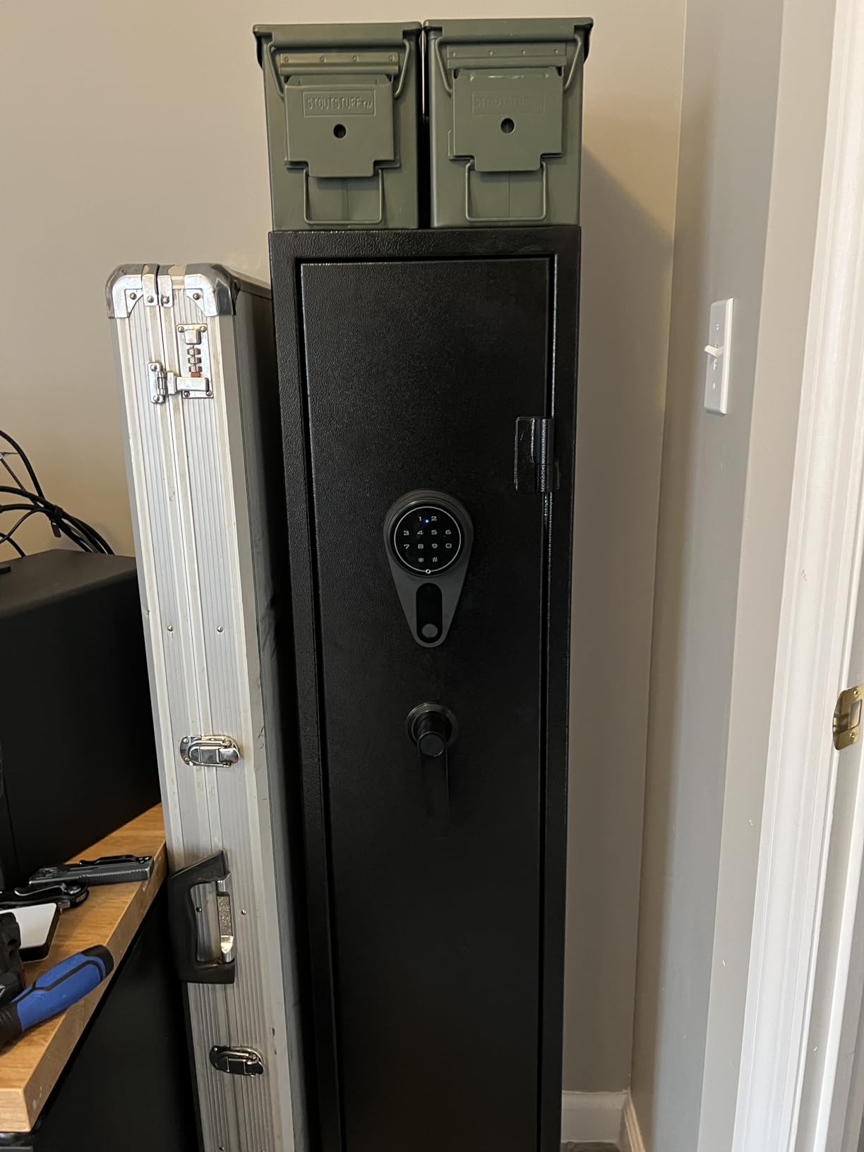 KAER Long Gun Safe for Rifles and Pistols with Electronic Lock Assembled | Rifle Safe for Home, Gun Cabinet for 3-5 Shotguns 5 Handguns, Removable Gun Rack, Shelf, LED Light, Ammo Storage customer photo 1
