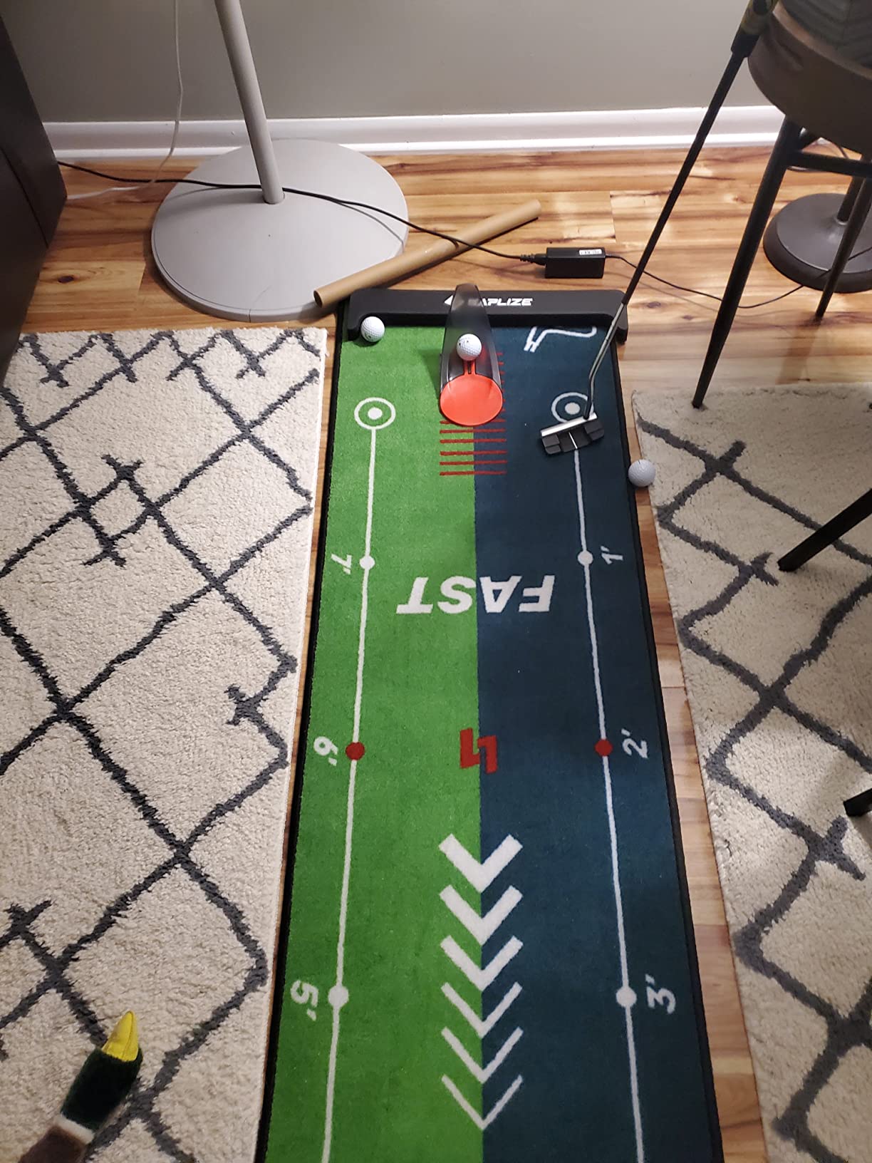 SAPLIZE Golf Putting Mat with Alignment Mirror, Two-Speed Golf Practice Mat customer photo 1