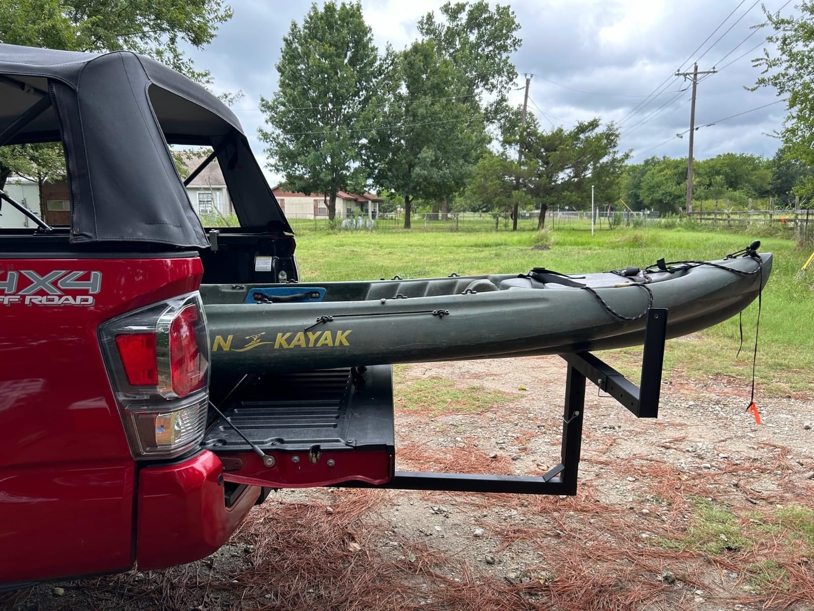 PENSUN Truck Bed Extender, 2 in 1 Design Foldable Pick Up Truck Bed Hitch Mount Extension Rack for Canoe Kayak Ladder Lumber, 800lbs Load Capacity customer photo 1