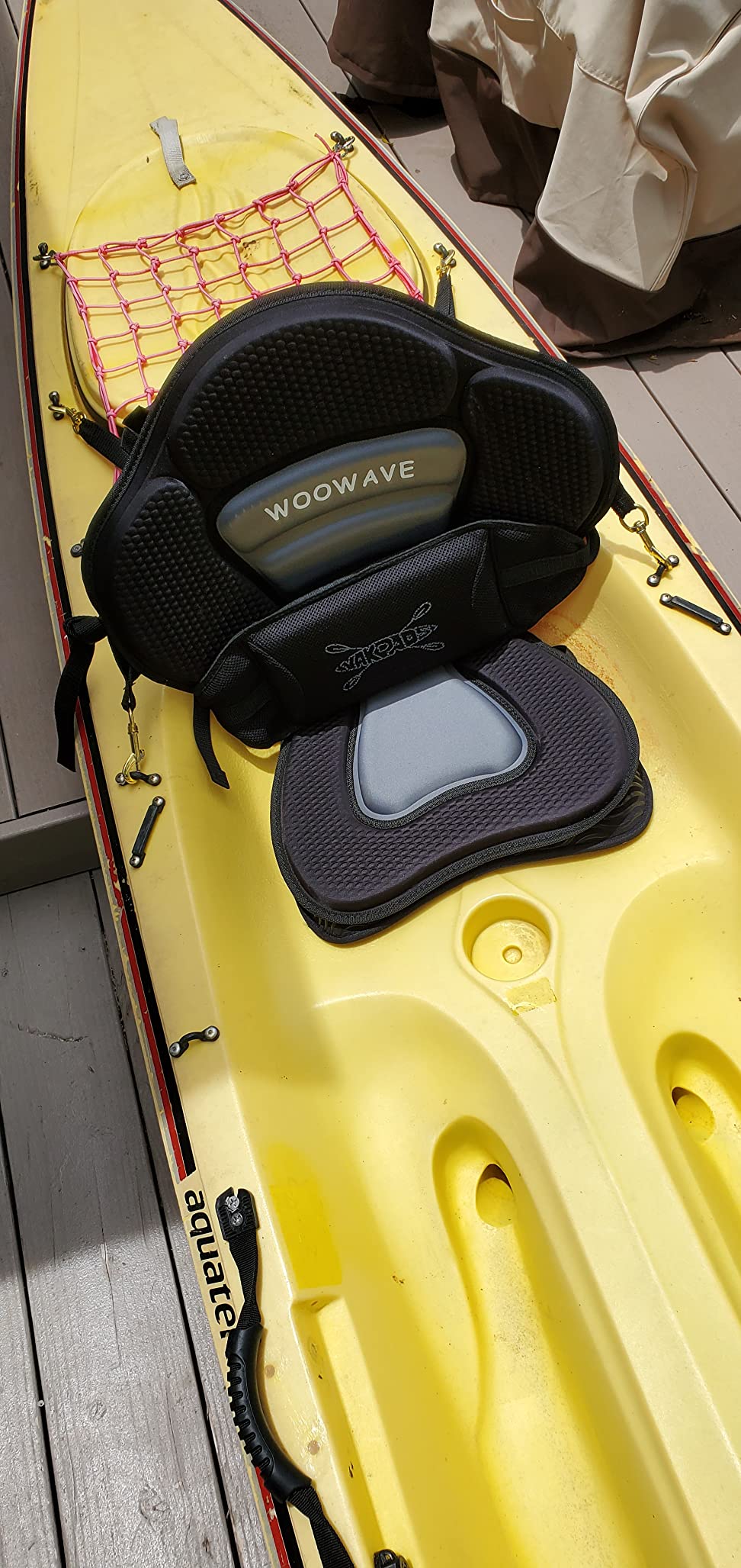 WOOWAVE Kayak Seat Padded Deluxe Paddleboard Seats Adjustable Boat Seat Cushioned Fishing Seat High Back Comfortable Backrest Support for Universal Sit customer photo 1