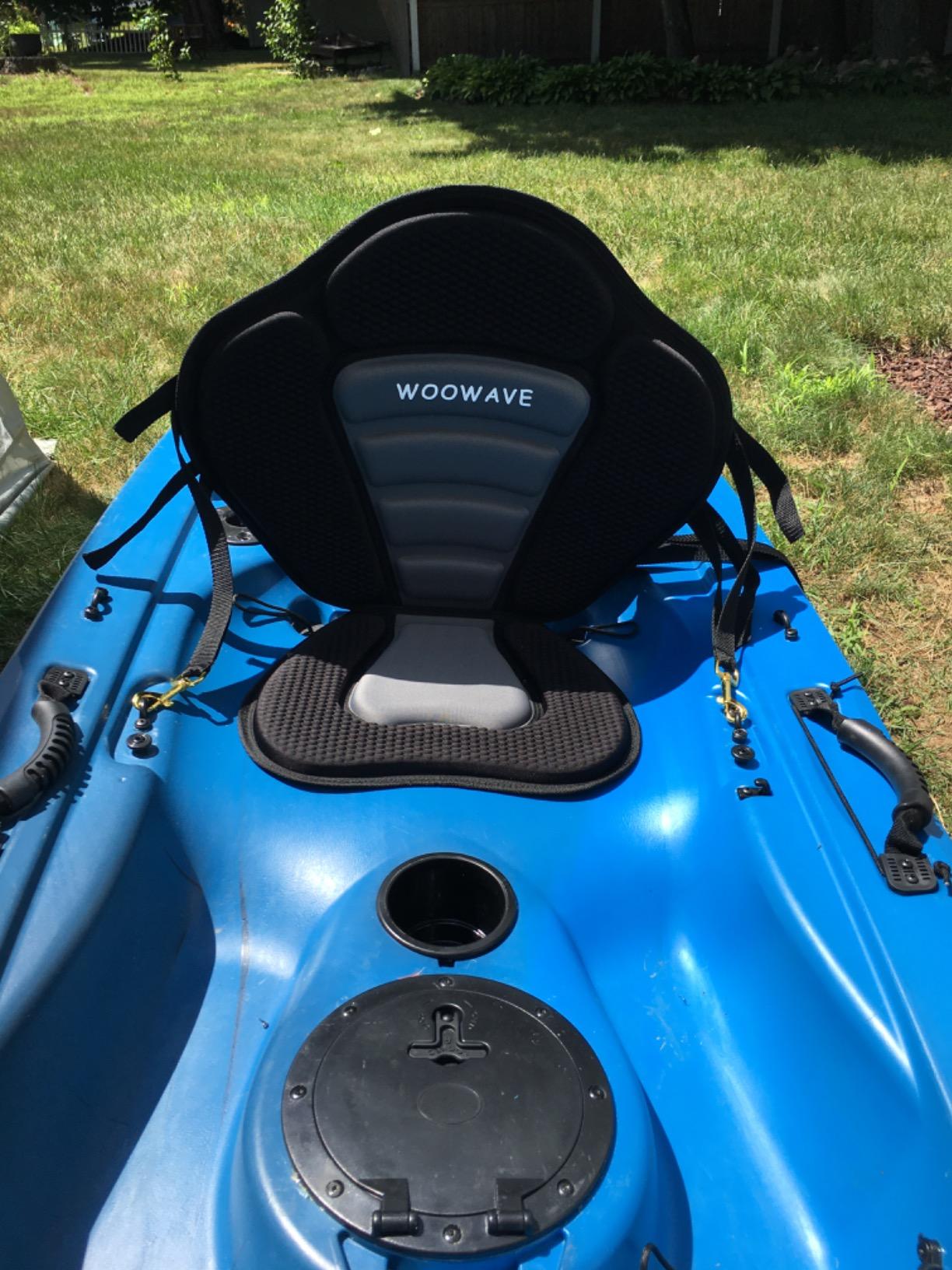 WOOWAVE Kayak Seat Padded Deluxe Paddleboard Seats Adjustable Boat Seat Cushioned Fishing Seat High Back Comfortable Backrest Support for Universal Sit customer photo 2