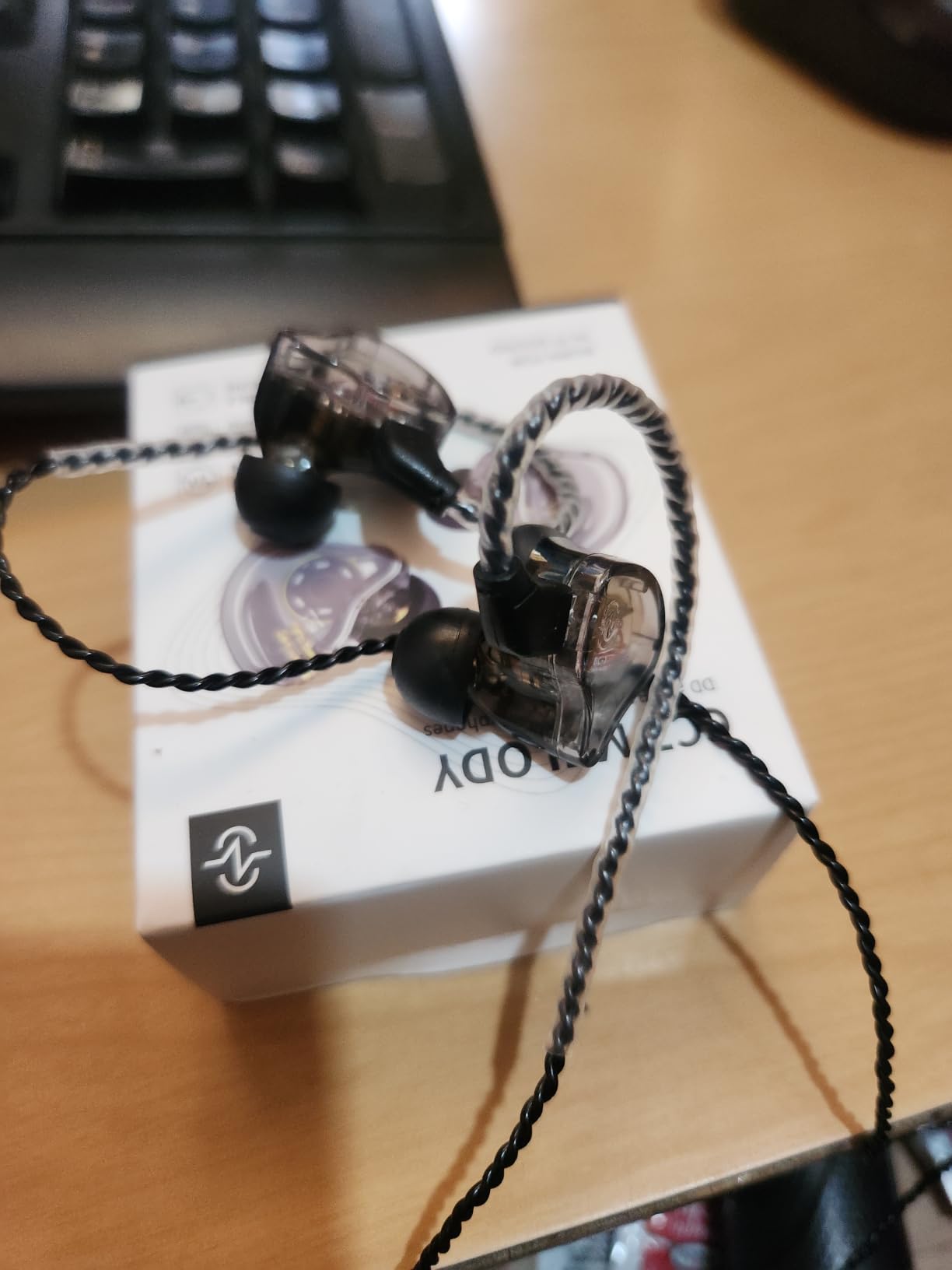 CCZ Yinyoo Melody in Ear Monitors Earphones Headphones Wired Earbuds without Microphone IEM HIFI Bass with 1DD 1BA, Ear fins, 4N OFC Cable for Musicians, Singer, on Stage, Studio customer photo 1