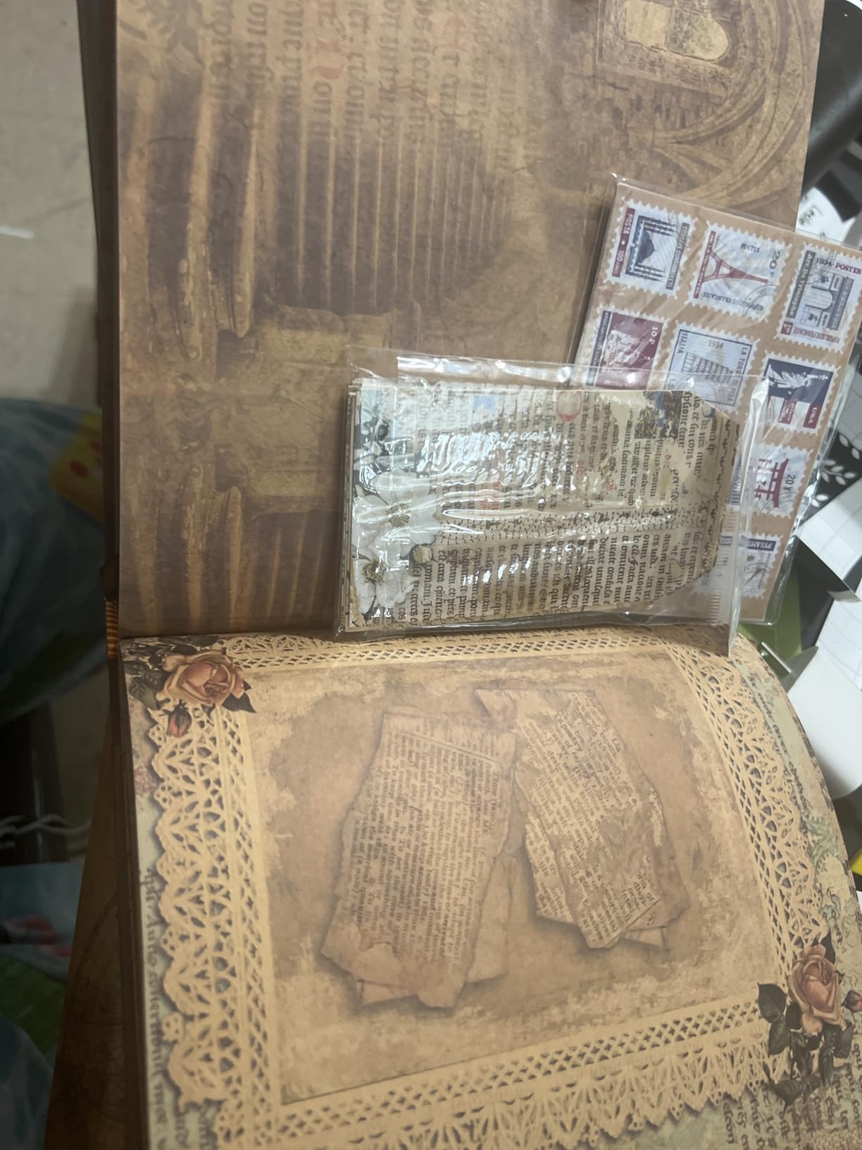 Our Adventure Book Vintage Scrapbook Journal | Travel memory album for couples, wedding gifts, photos, tickets, notes and DIY keepsakes customer photo 2