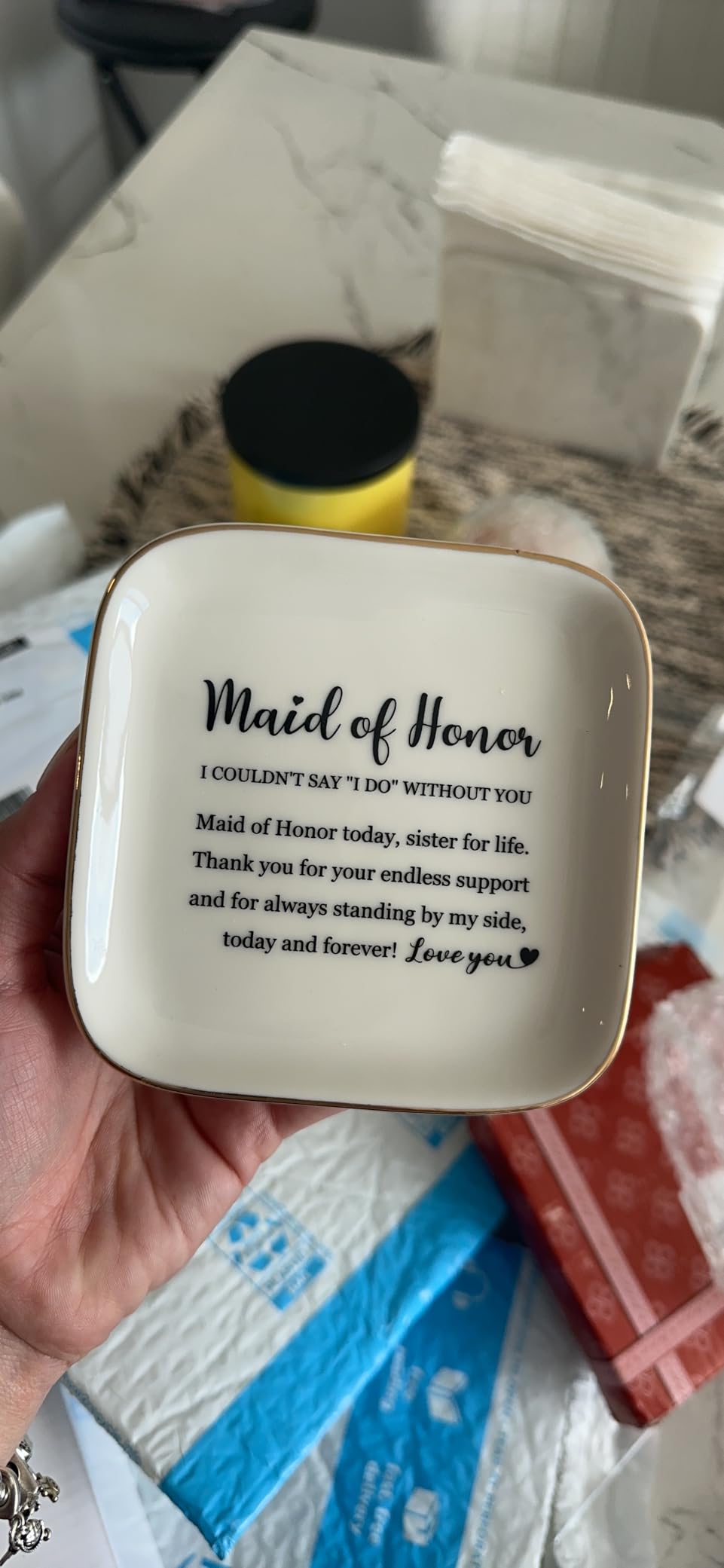 PUDDING CABIN Friend Gifts for Women Ceramic Ring Dish - No Matter Where We Go Friendship Gift customer photo 1