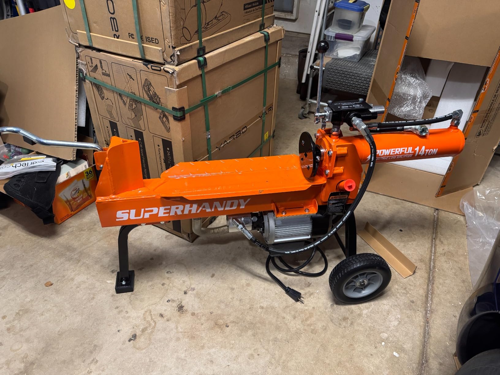 SuperHandy Hydraulic Log Splitter, 14 Ton, Portable Firewood Splitter customer photo 1