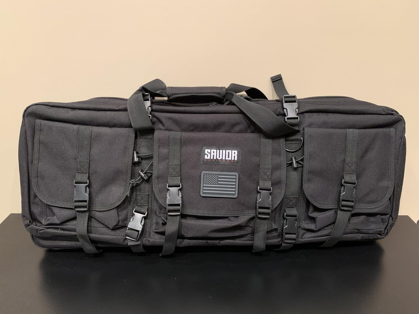 Savior Equipment American Classic Shorty Tactical Double Short Gun Case Pistol Bag, Spacious Front Pockets, Padded Shoulder Strap Included customer photo 1