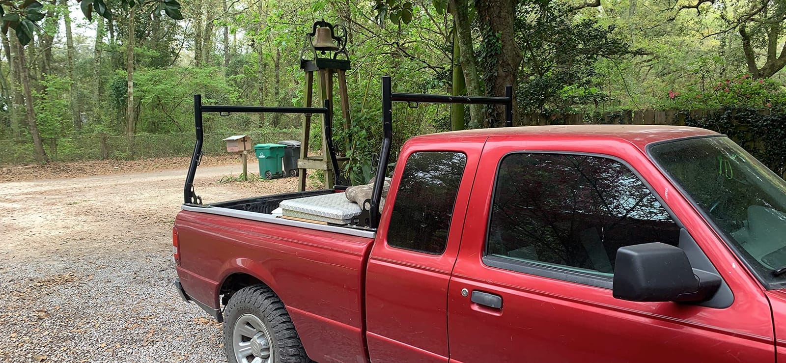 Ladder Rack for Truck Non-Drilling, 800 lbs Capacity | 49''-73'' Adjustable Width, Heavy Duty Steel Construction, Powder-Coated Finish customer photo 1