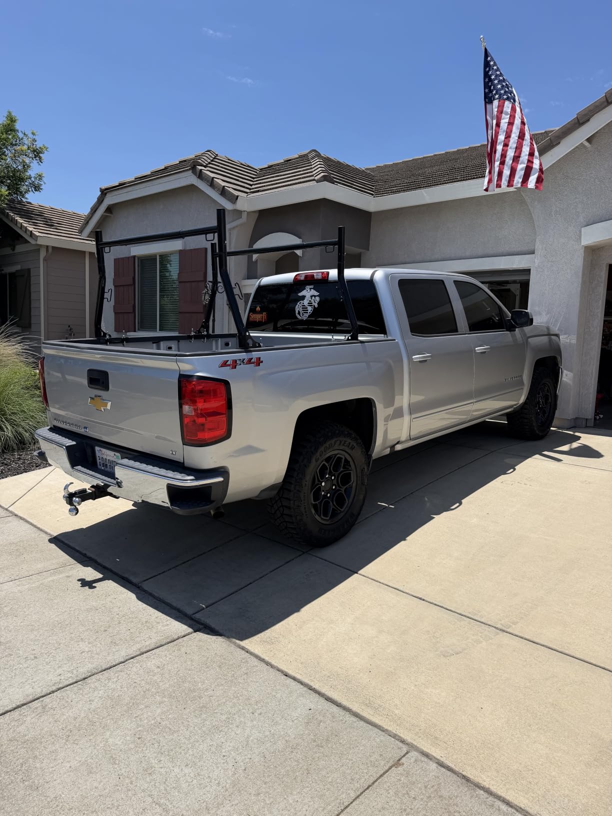 Ladder Rack for Truck Non-Drilling, 800 lbs Capacity | 49''-73'' Adjustable Width, Heavy Duty Steel Construction, Powder-Coated Finish customer photo 2