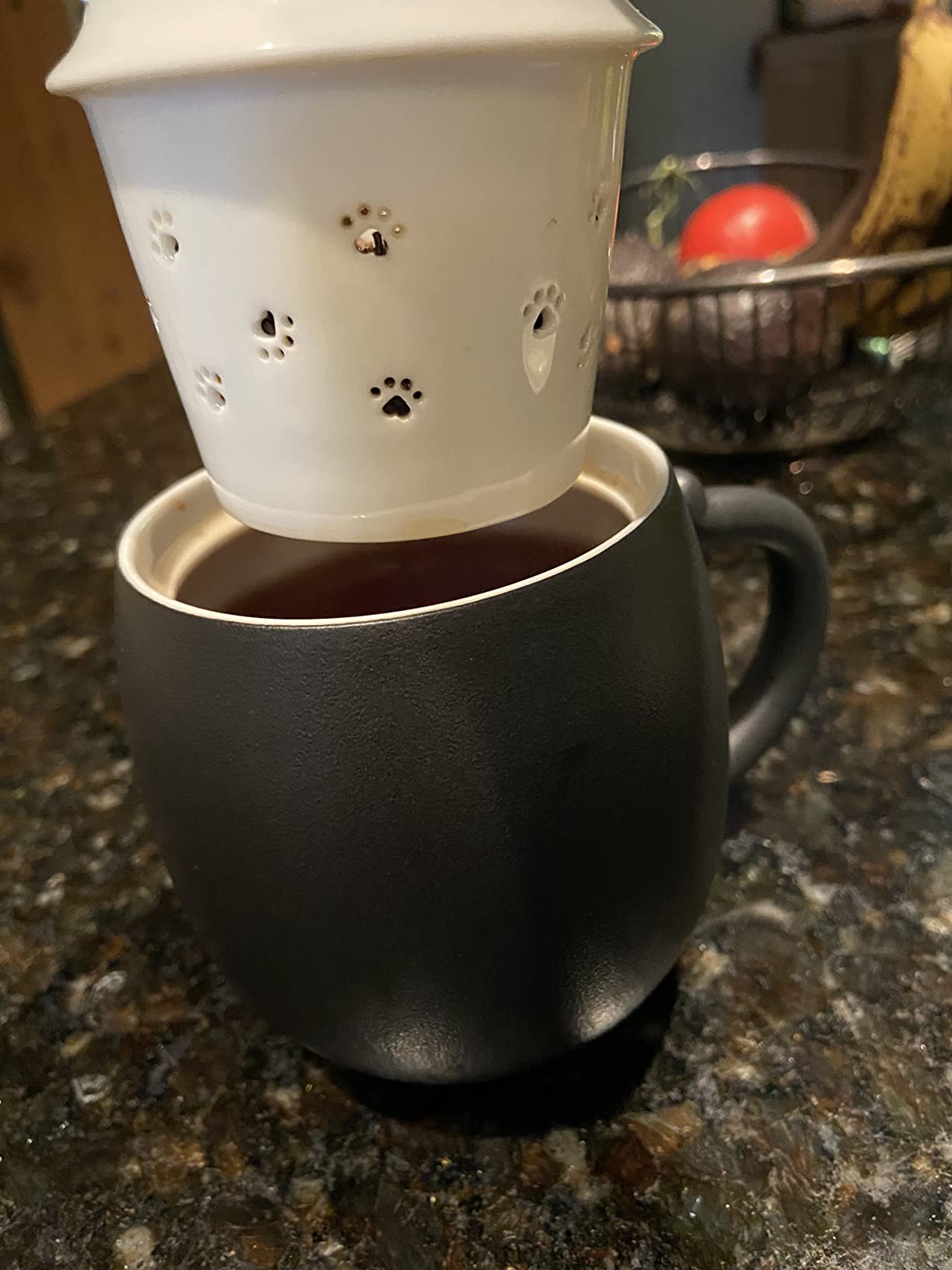 HEER Black Cat Ceramic Tea Mug 13.5oz with Infuser and Lid, Black | Cat Lover & Cat Mom Birthday Gift for Women, Perfect for Loose Leaf Tea, Tea Strainer Cup for Home & Office Use customer photo 1