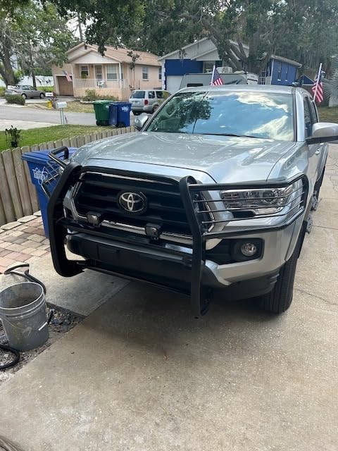 HECASA Brush Guard Bumper Grille Compatible with 2016-2023 Tacoma | Front;Compatible with 2016-2023 Toyota Tacoma Bull Bar Brush Push Bar Guard Protector; Powder Coated Black Steel Exterior customer photo 2