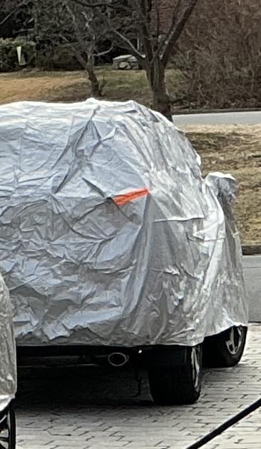 Kayme 6 Layers Waterproof SUV Car Cover for Toyota RAV4 2006-2026 | Thick composite build, 100% waterproof PE-PEVA, reflective aluminum UV shield, inner cotton lining prevents paint scratches customer photo 1