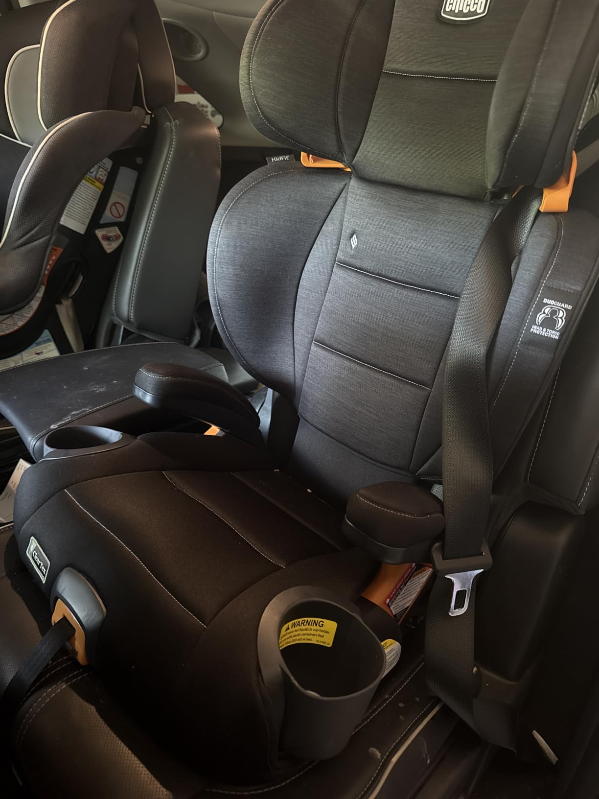 Chicco KidFit ClearTex Plus 2-in-1 Belt-Positioning Booster Car Seat, Obsidian/Black customer photo 1