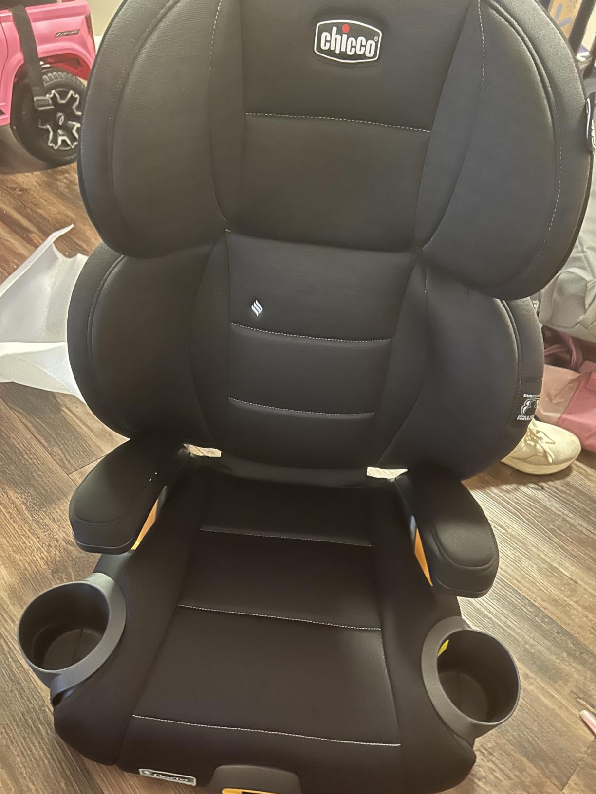 Chicco KidFit ClearTex Plus 2-in-1 Belt-Positioning Booster Car Seat, Obsidian/Black customer photo 2