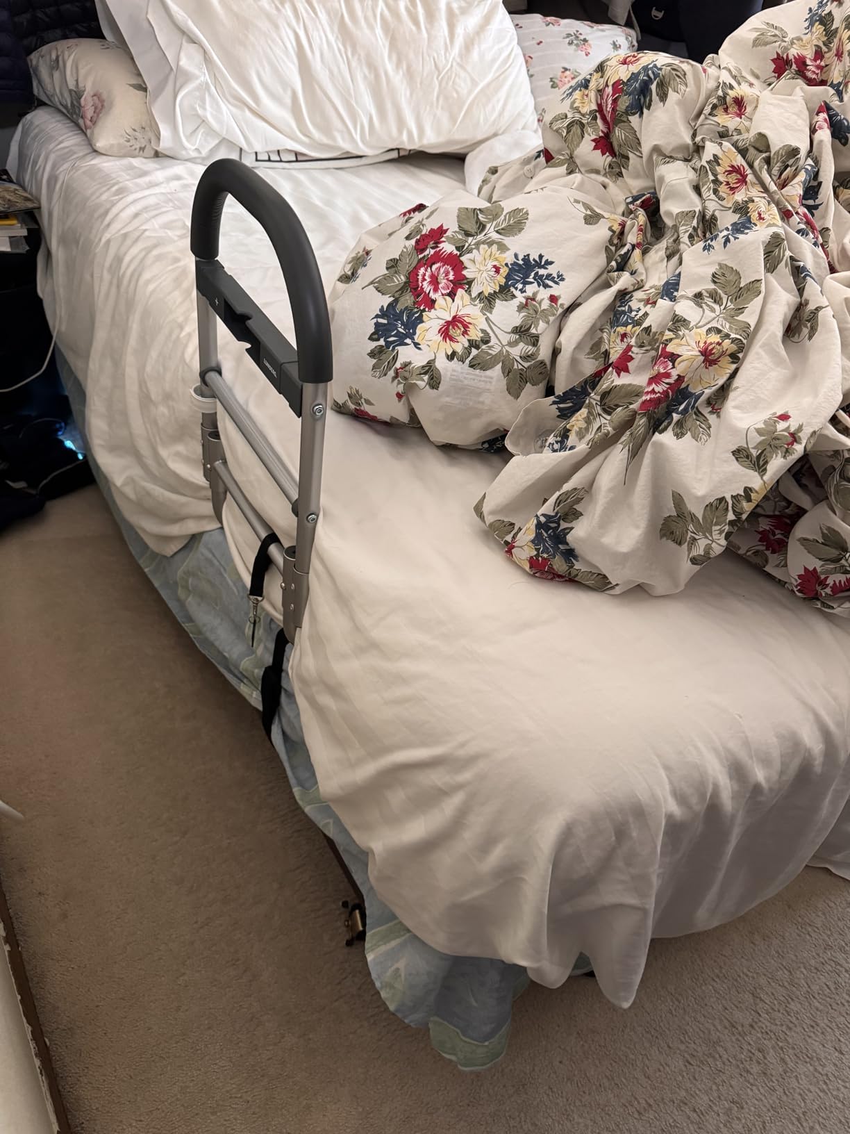 Lunderg Bed Assist Rail for Seniors with Motion Light & Non-Slip Grab Bar | Easy to Install Bed Rails for Elderly Adults Safety & Post-Surgery - Helps Reduce Falls & Support Independence customer photo 1