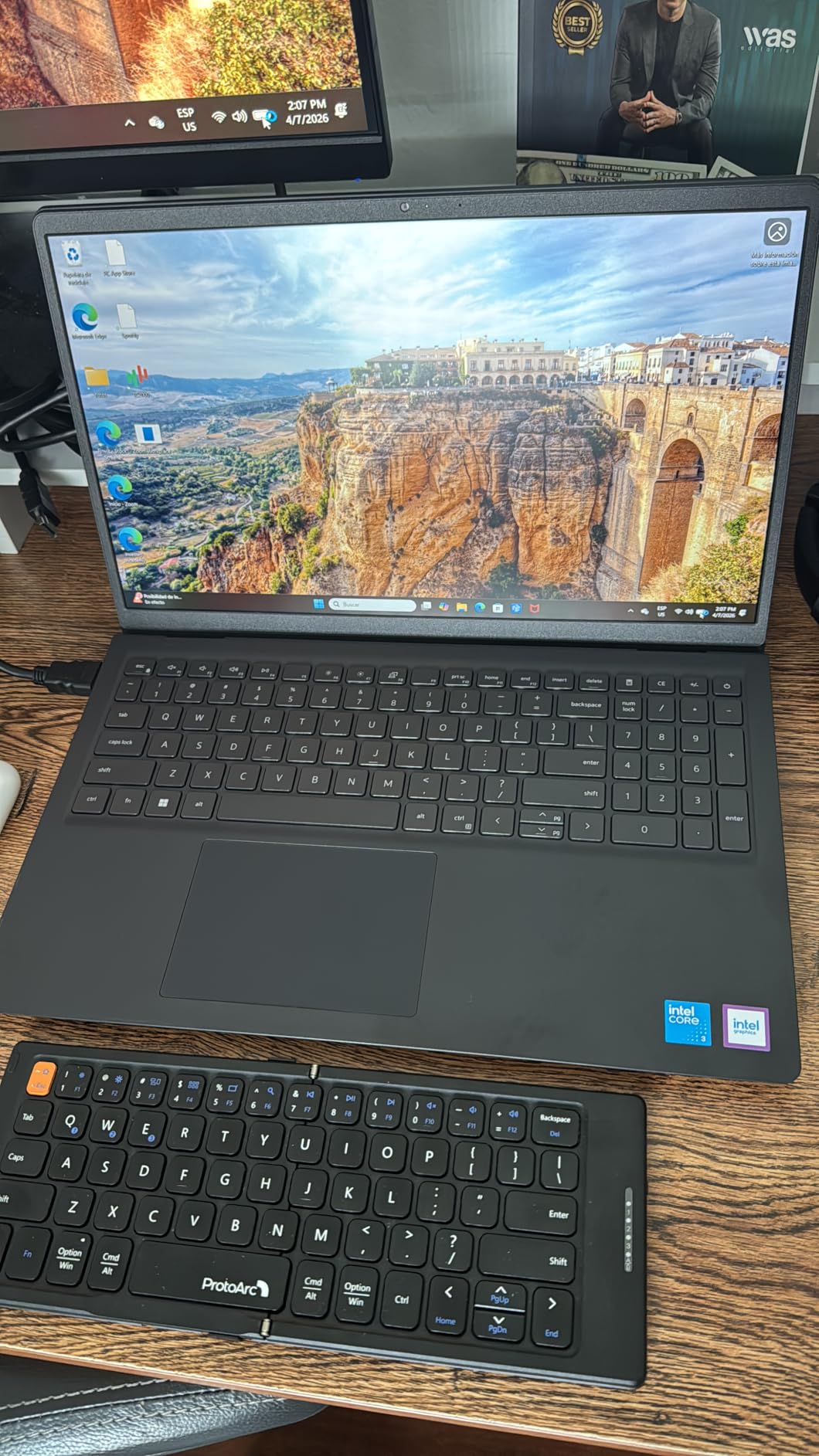 Dell 15.6 Laptop, FHD, Intel Core 3 100U, 8 GB RAM, Windows 11 Home | Anti-Glare IPS WVA, 250 nits, Intel UHD Graphics, DDR4, 512GB SSD, Wi-Fi 6 & Bluetooth, DC15250 customer photo 1