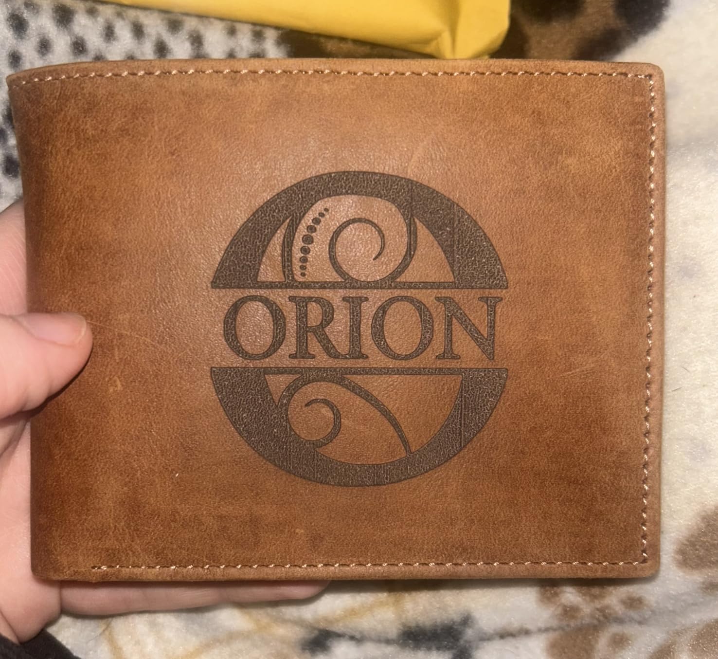 Personalized Wallet for Men, Custom Gifts for Father, Customized Monogram Wallet for Men, Son, Grandpa, Boyfriend, Fathers Day, Wedding, Anniversary, Birthday, Graduate customer photo 1