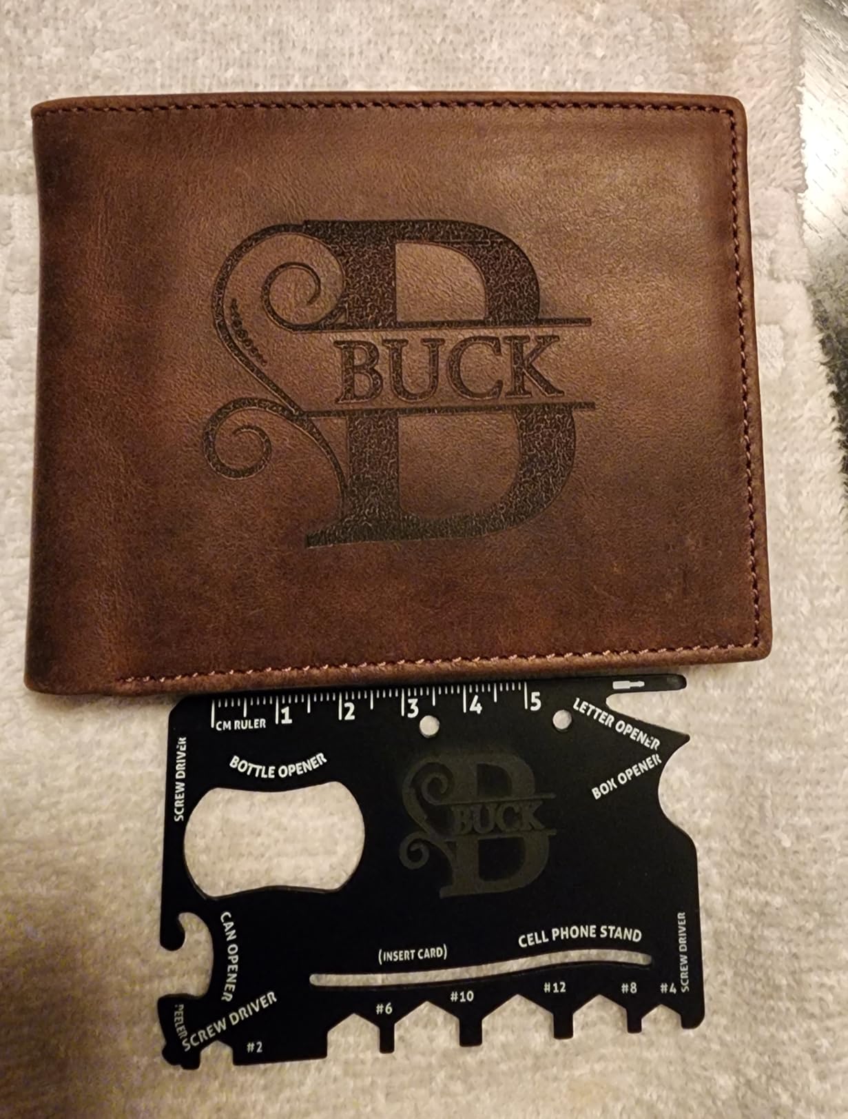 Personalized Wallet for Men, Custom Gifts for Father, Customized Monogram Wallet for Men, Son, Grandpa, Boyfriend, Fathers Day, Wedding, Anniversary, Birthday, Graduate customer photo 2