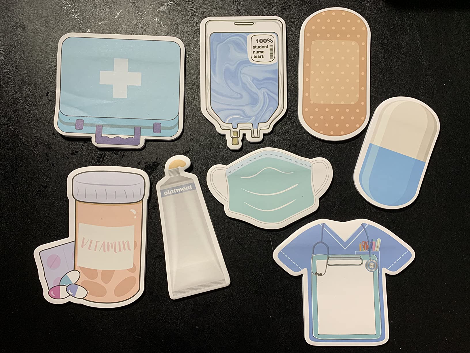 Teling 8 Pack Mini Nurse Sticky Notes Medical Memo Pads Hospital School | Die-cut Medical Shapes, Nursing Student Gift Stationary, Funny Notepad for Desk Notes, 50 Sheets Each, Self Stick Note Pads customer photo 1