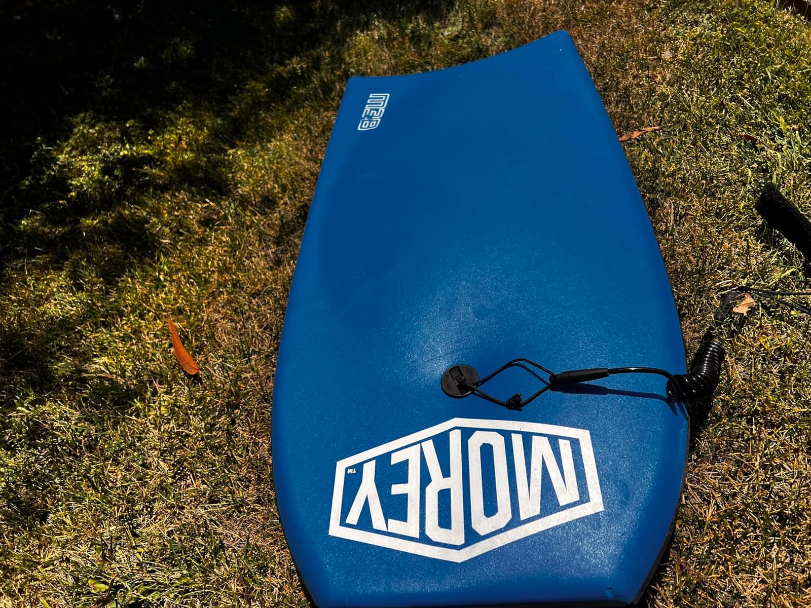 MOREY, Bodyboard; 38 inch. Coil Leash Included, Body Boards for Beach, Engineered with HDPE Slick Bottom for Speed (Blue & White) 2026 Model customer photo 1