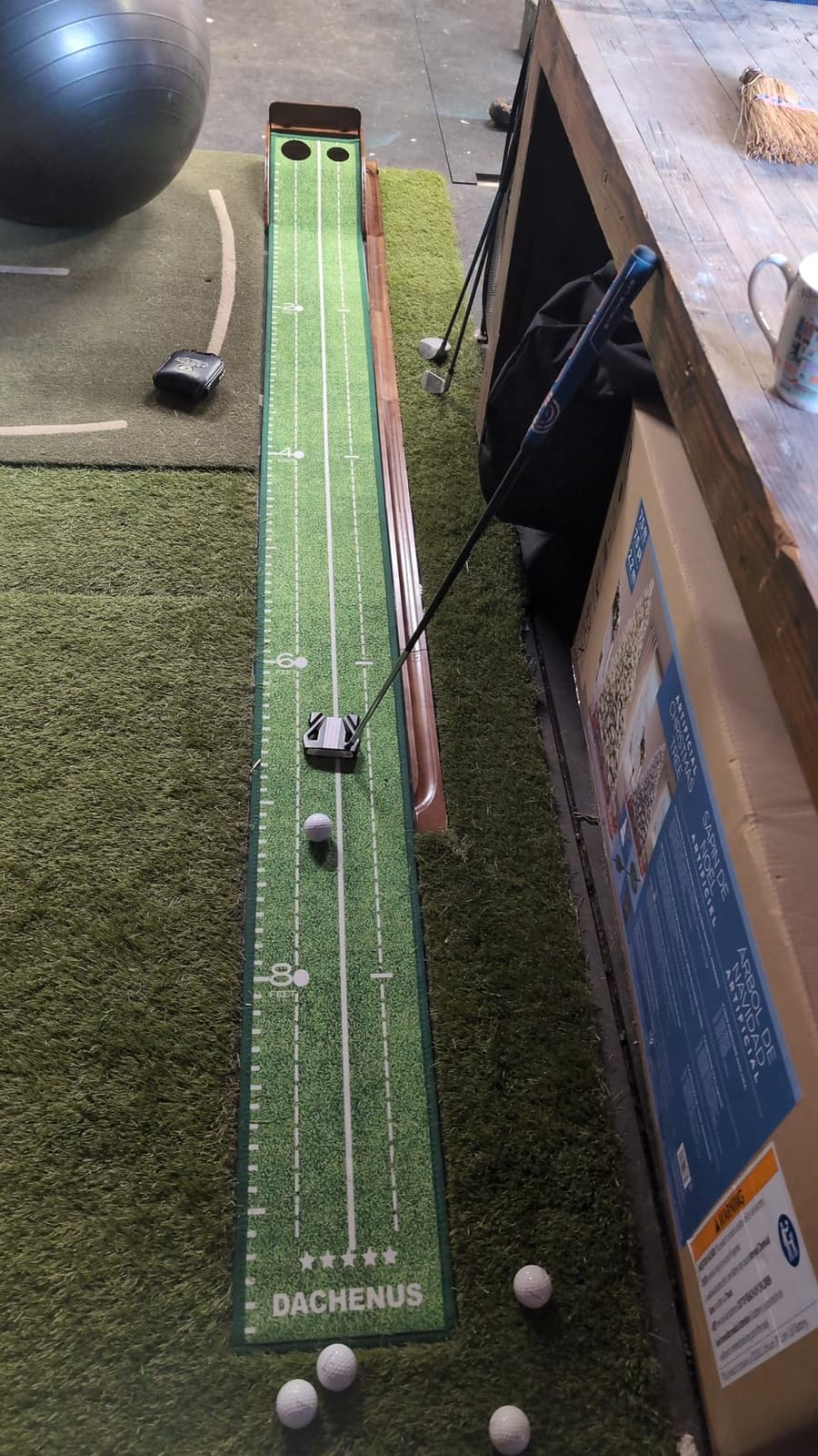 Dachenus Putting Green Indoor Mat Outdoor Golf Putting Mat with Automatic Ball Return customer photo 1