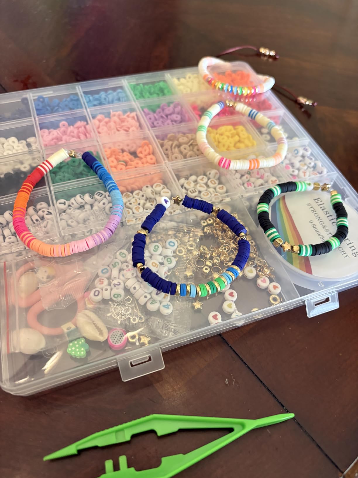 Redtwo 5100 Clay Beads Bracelet Making Kit, Flat Preppy Beads for Friendship Jewelry Making, Polymer Heishi Beads with Charms Gifts for Teen Girls Crafts for Girls Ages 8-12 customer photo 2