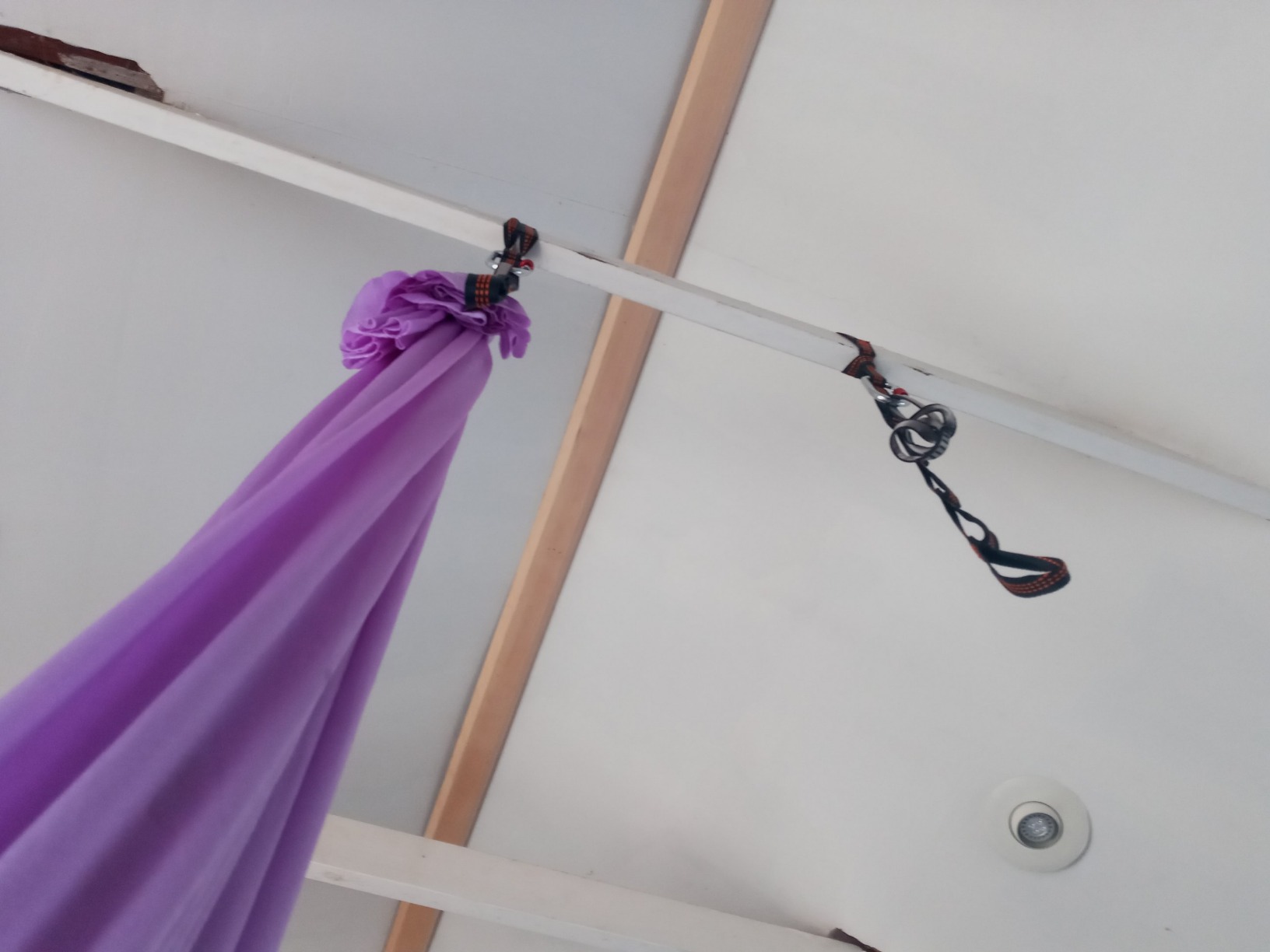 Aerial Yoga Hammock Swing, 4.5 Yards, Aerial Silks with Hardware | Knitted fabric with extension straps and a pose guide for aerial yoga, home gym and studio practice, suitable for all levels customer photo 2