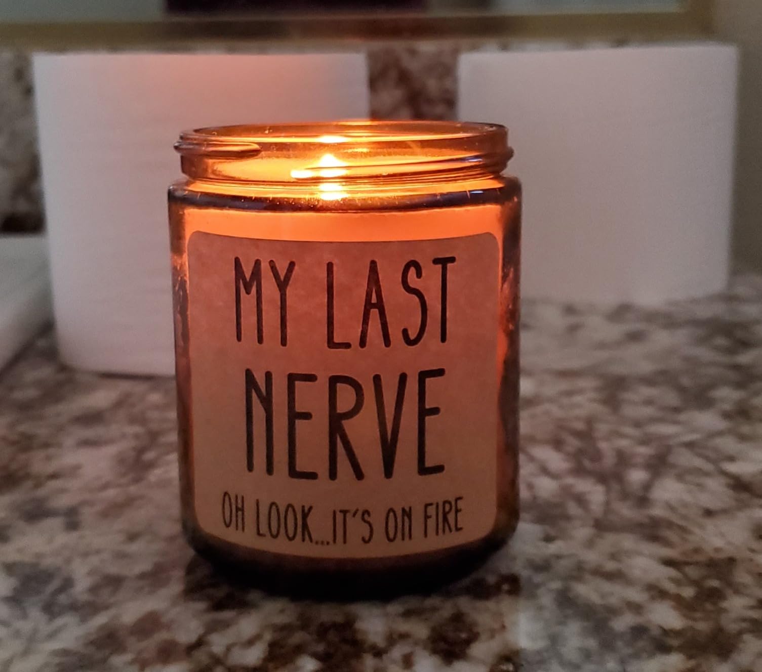 Homsolver Gifts for Women Men - My Last Nerve Lavender Candles - Funny Best Friend, White Elephant Gift for Adults, Coworkers customer photo 1