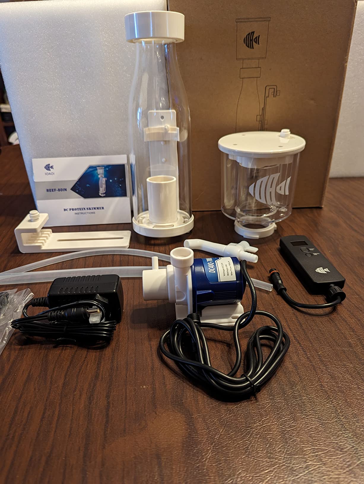 IOAOI Protein Skimmers for Saltwater Aquariums, Hang On Protein Skimmer for Fish Tanks up to 80 Gallons, DC Pinwheel Pump with Controller, Not for Rimmed Tank customer photo 2