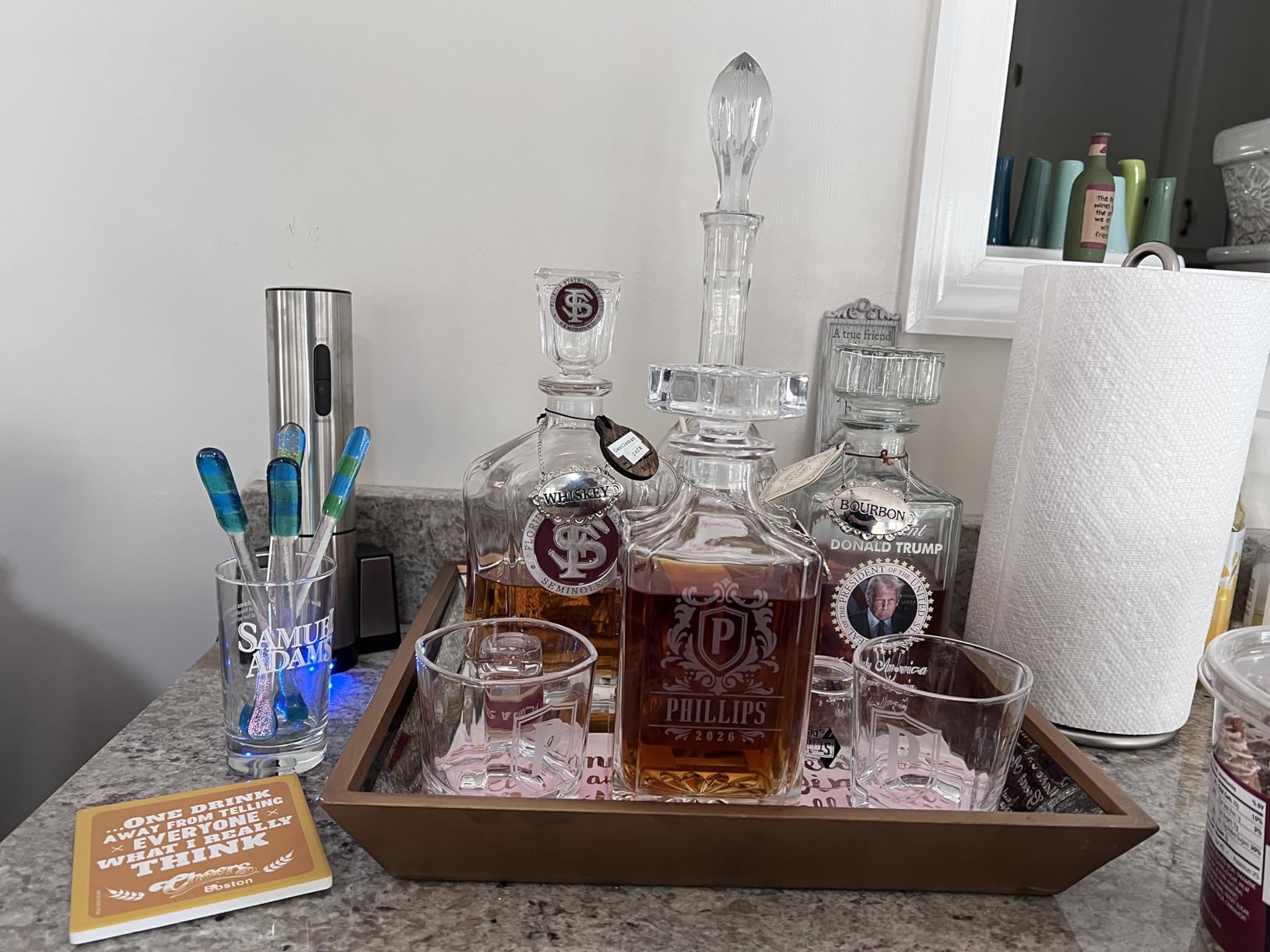 Personalized Whiskey Decanter Set - 5 Design Options - Custom Liquor 25 oz, 750ml Liquor Decanter w/Whiskey Glass Set Options, Birthday & Retirement Gifts for Men customer photo 2