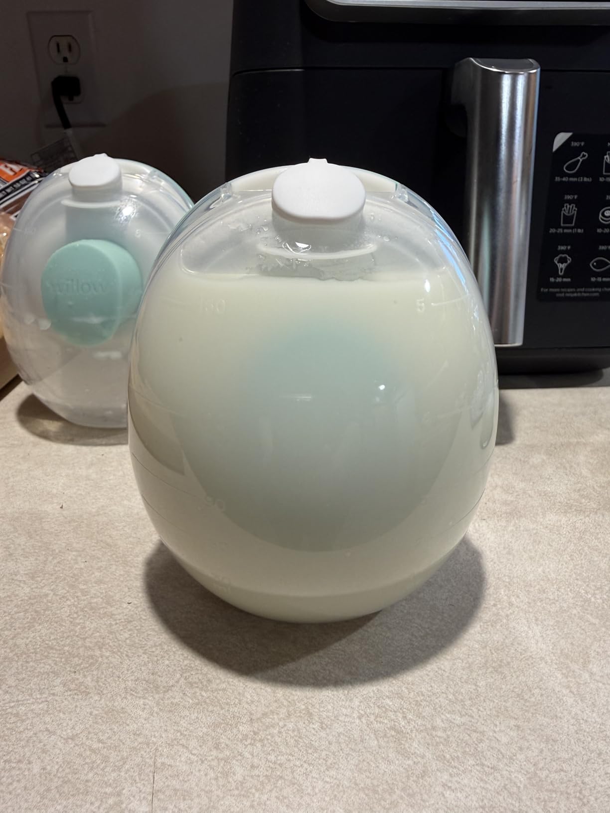Willow Go Wearable Breast Pump, Hands Free Double Electric Breast Pump, Wireless In-Bra Design with 15 level Hospital Grade Suction, includes 24mm & 21mm Flanges & 5oz Reusable Containers, App enabled customer photo 2